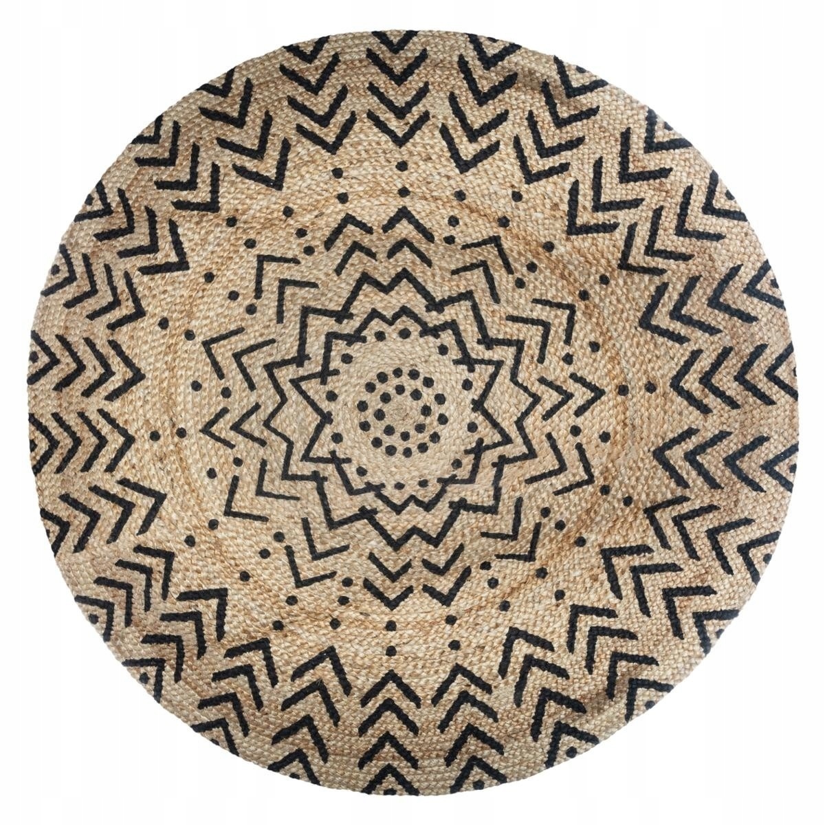 

Dywan Z Juty Pleciony Boho Modny Etno Wzór 120 cm