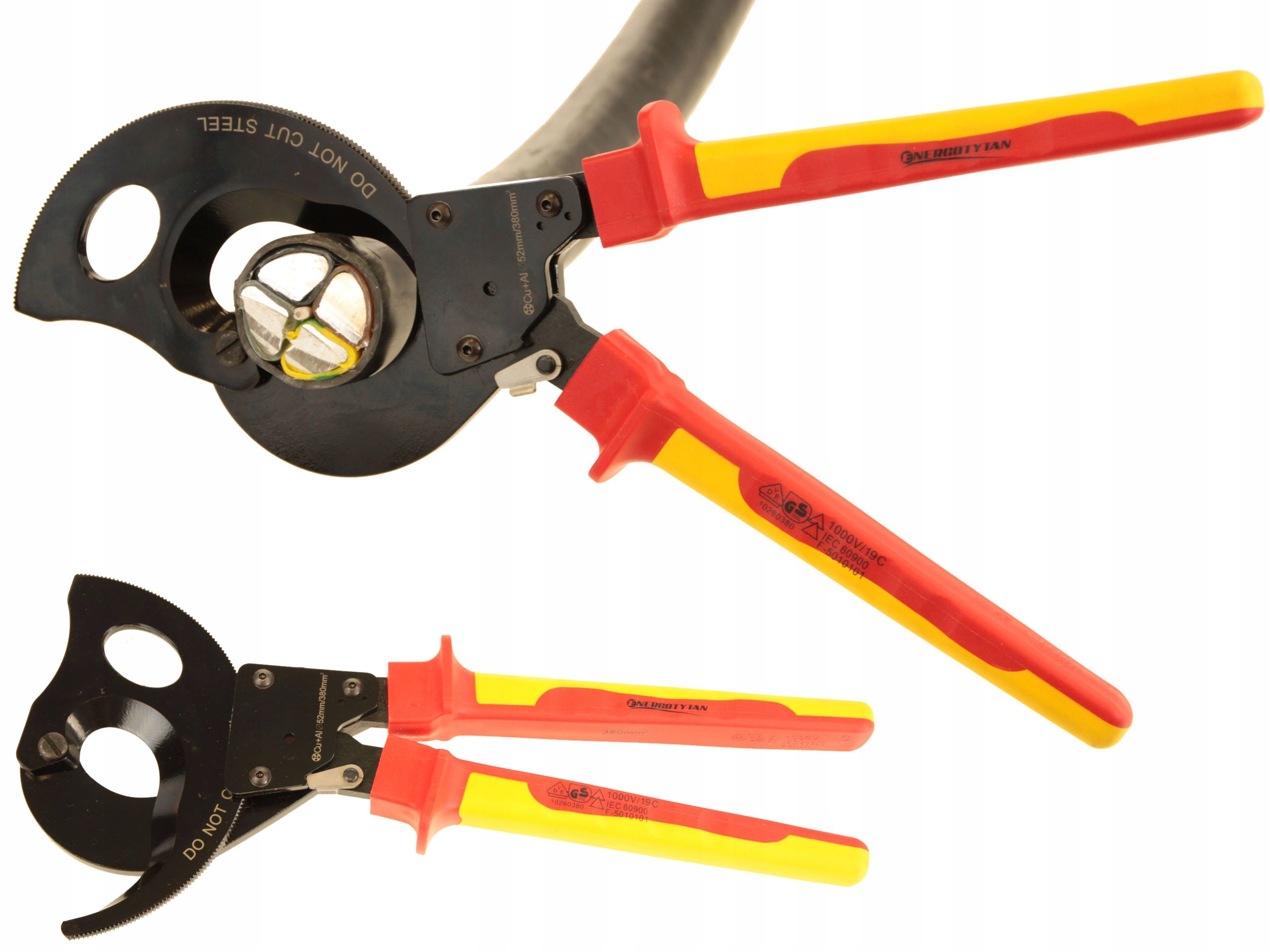 Ráčnové nůžky na kabely 380 mm2, Řezačky FI:52 mm 1000 V Energotytan Pol