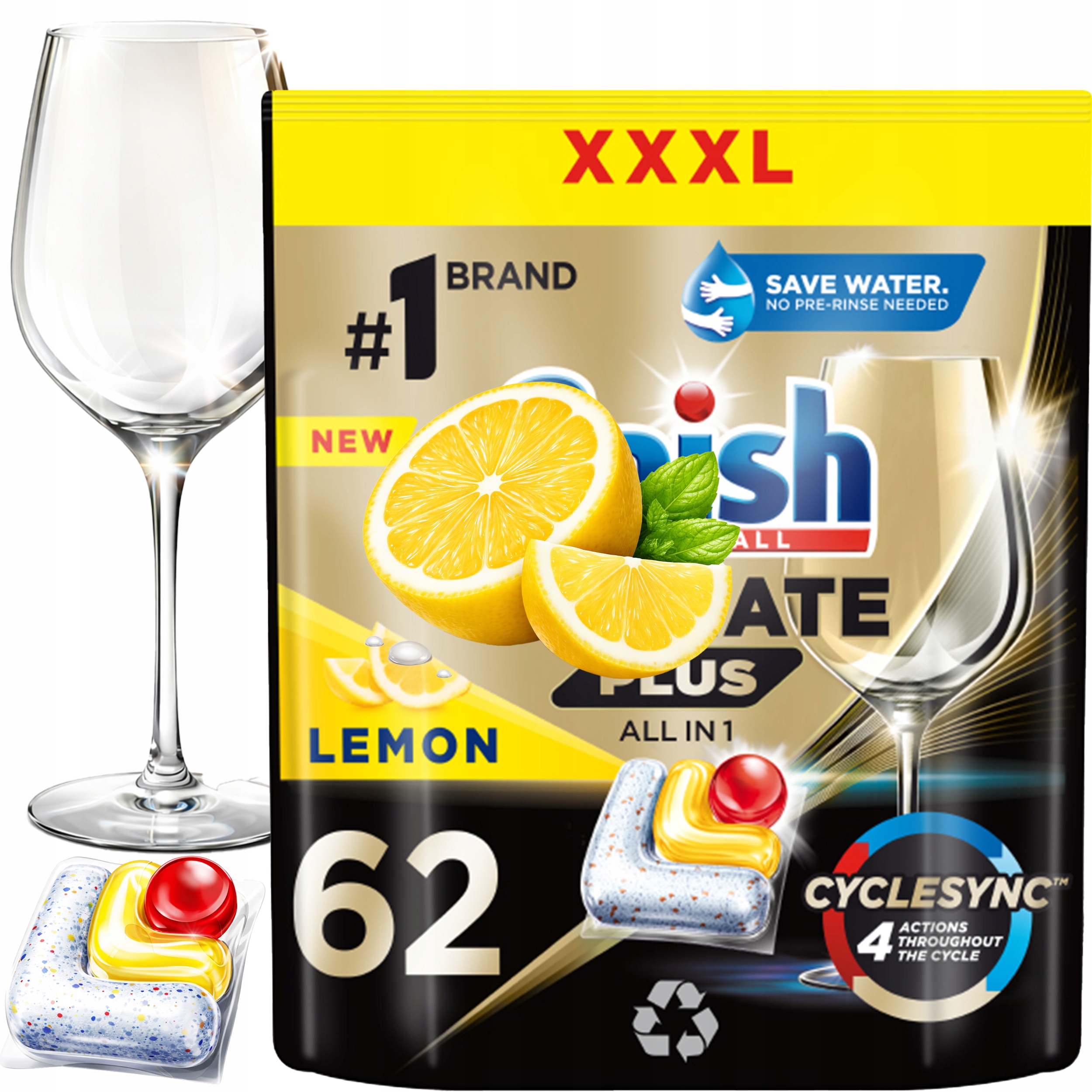 Kapsle Do Myčky Ultimate Plus Finish Lemon Výkonné 62ks