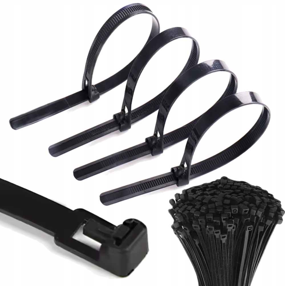 Opaski Zaciskowe Trytytki Wielokrotnego Użytku Otwierane 4x150 mm 100 Szt