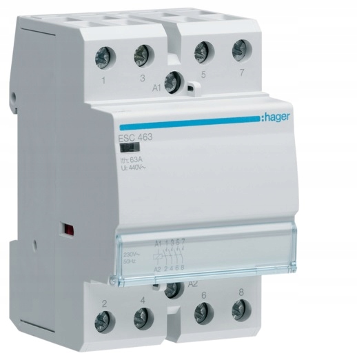 Hager Stycznik modułowy 63A 4NO 230V ESC463