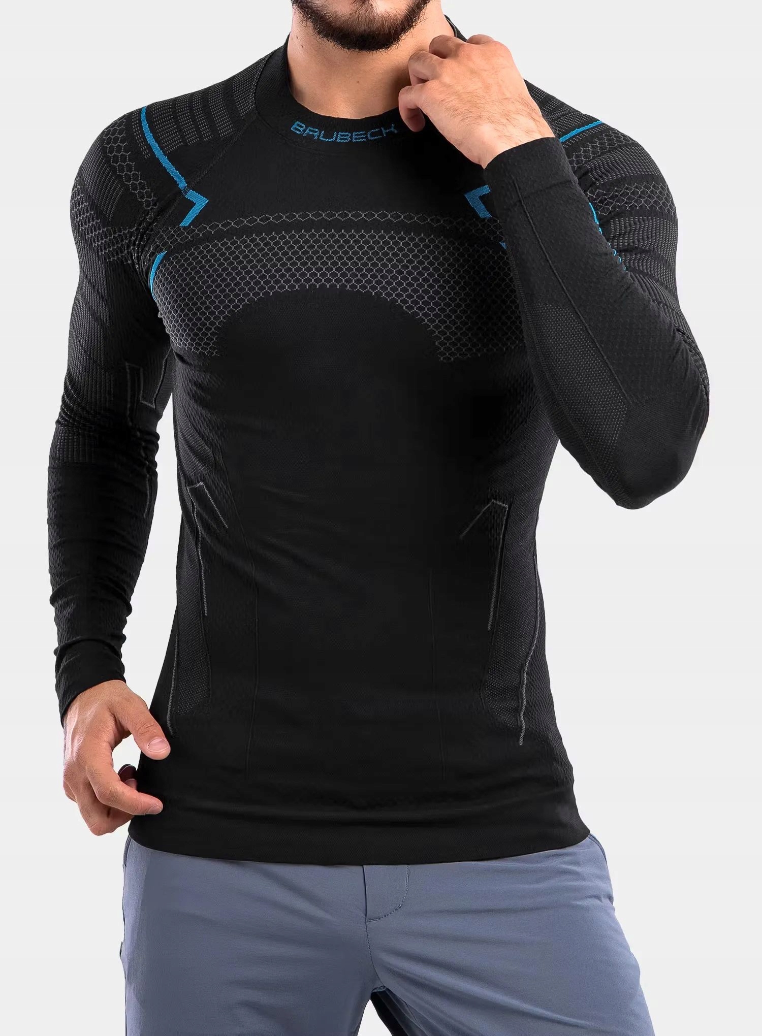Bluza termoaktywna Brubeck Thermo Sweatshirt black/blue M