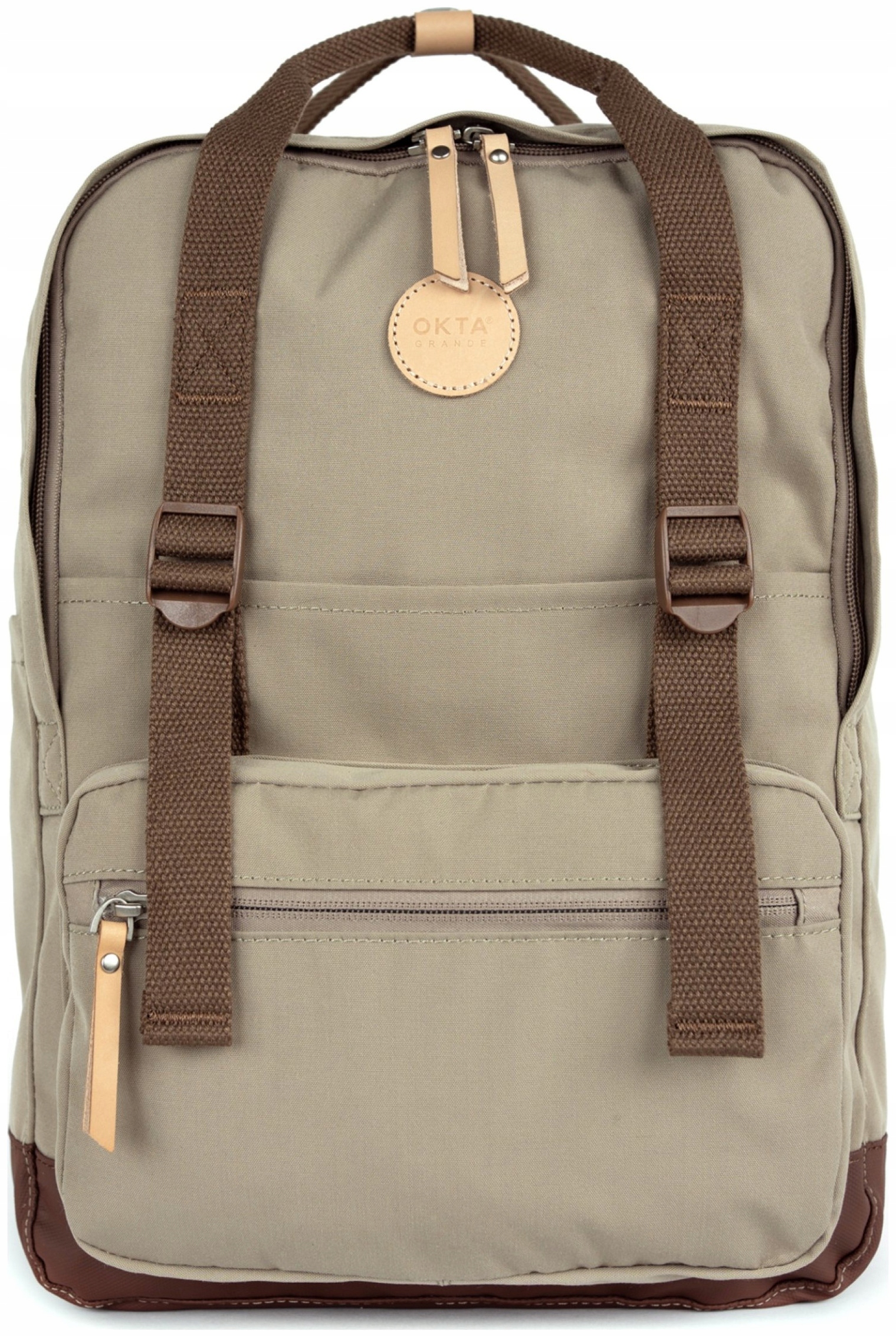 Batoh na notebook Himawari Study M – prostorný, lehký, tmavě béžový