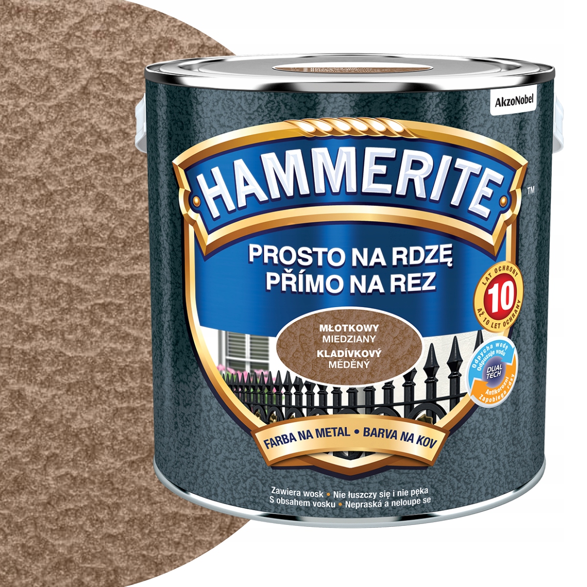 Hammerite Prosto na Rdzę 2,5L Miedziany Młotkowy