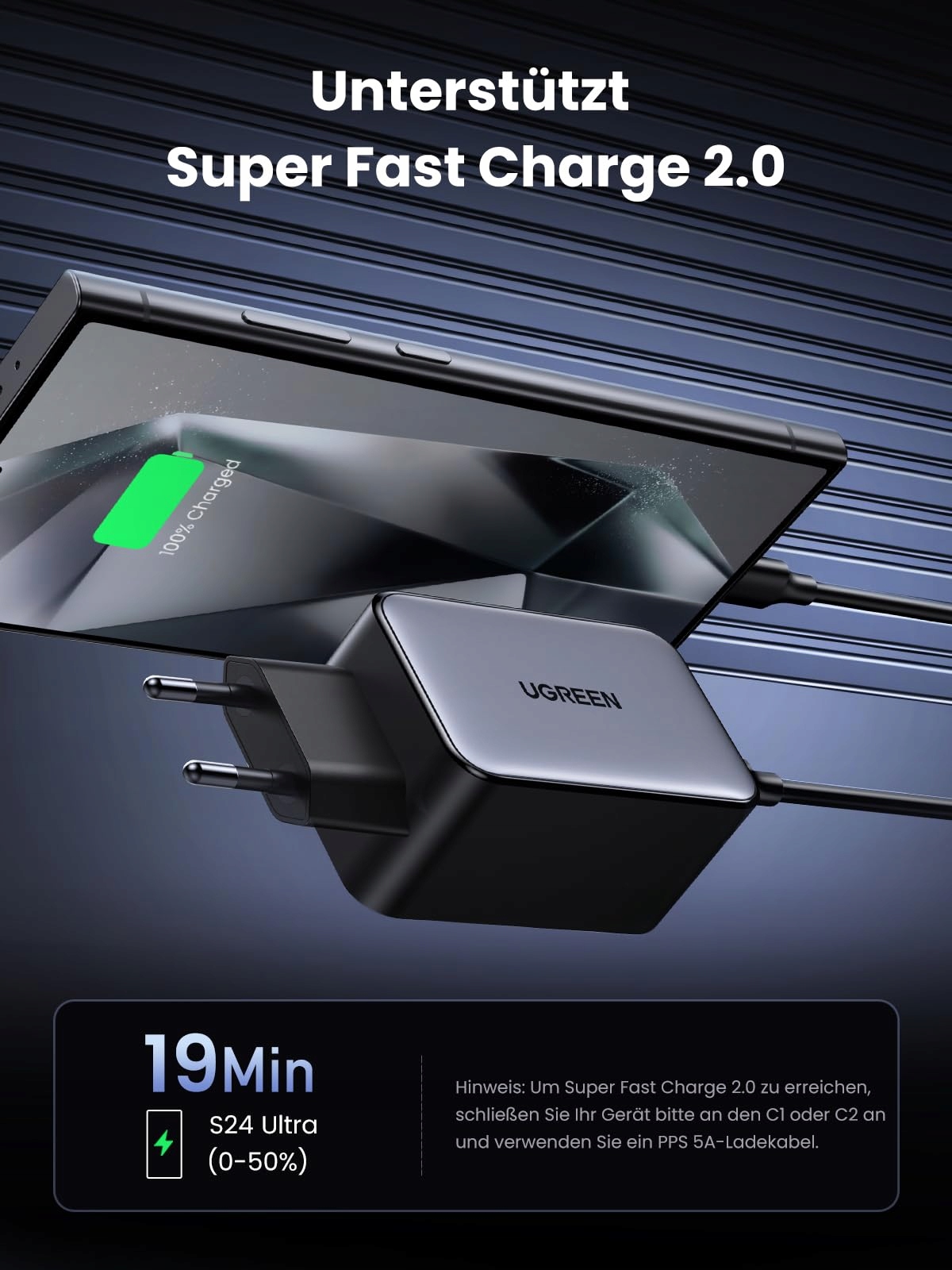UGREEN Nexode 65W USB C Ładowarka 4-Port GaN Szybkie Ładowanie PD — miniatura 4