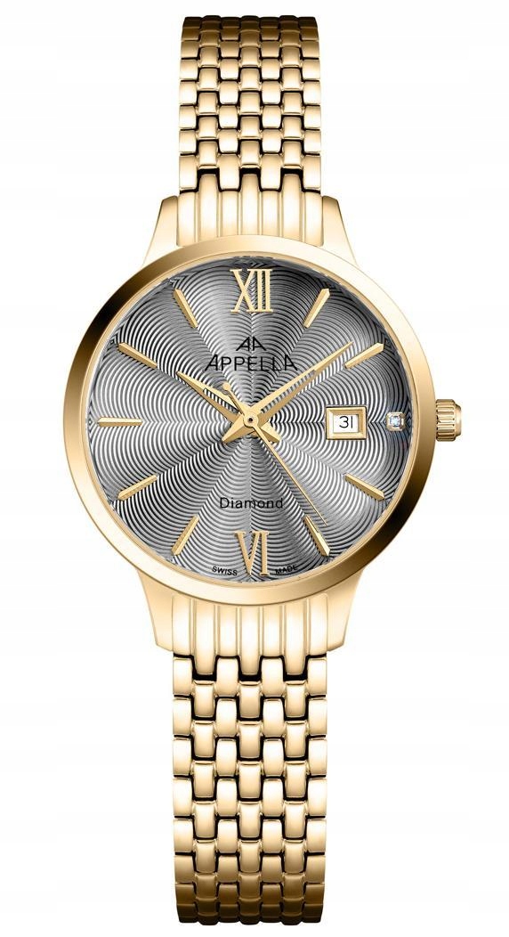 Nové Originální dámské hodinky Appella L50012.1167DQ Diamond s datumovkou