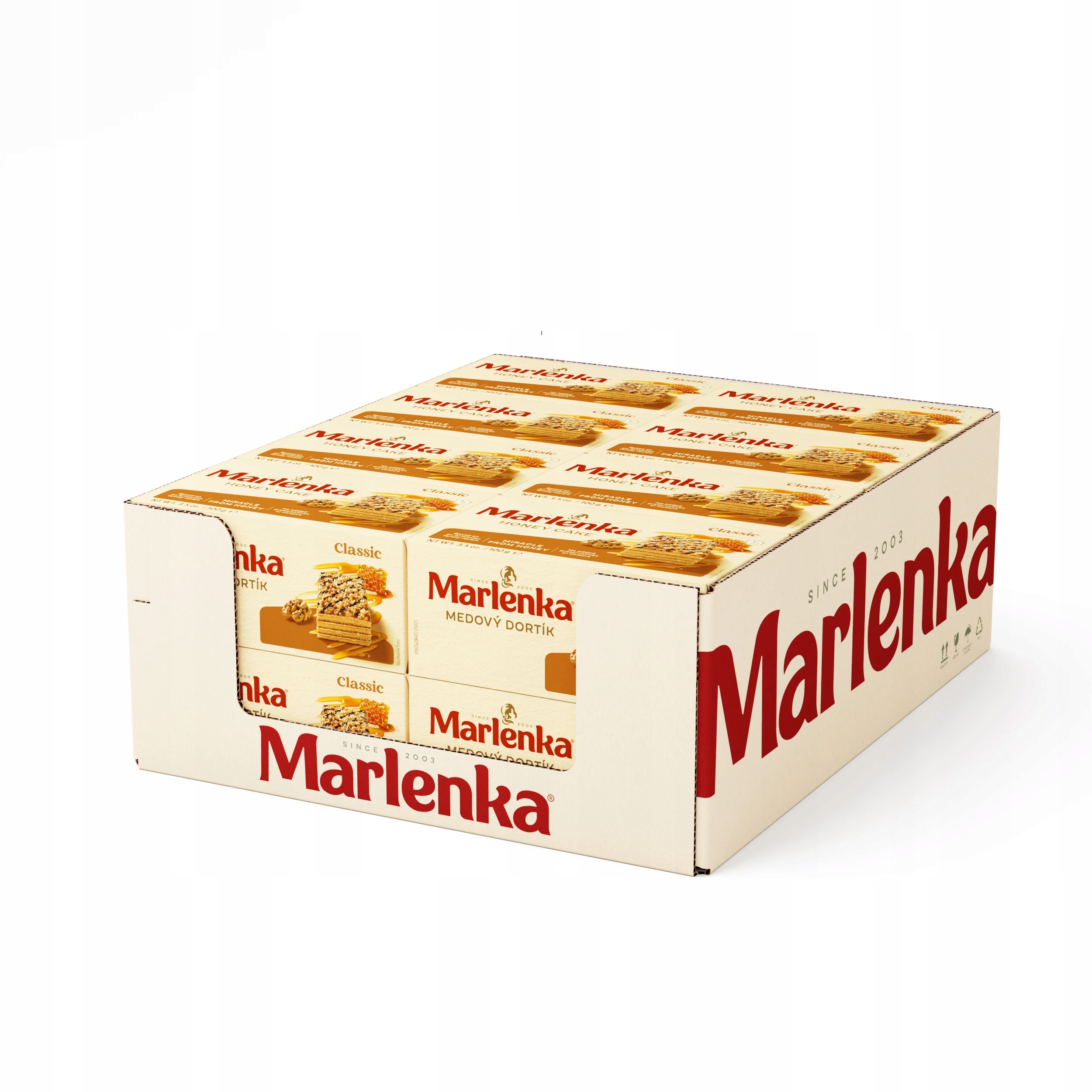 Levně Marlenka Medový dortík s vlašskými ořechy 16 x 100 g