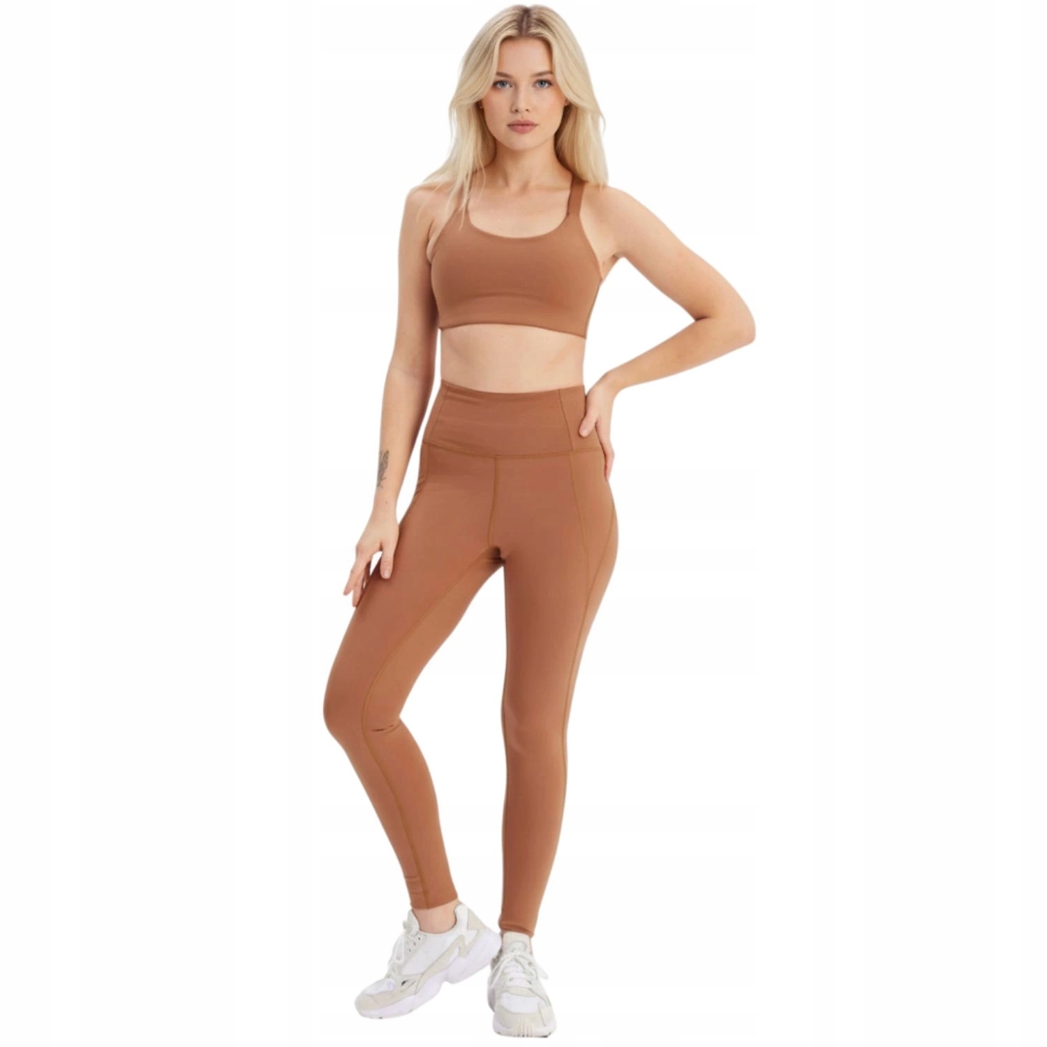 Dámské legíny Girlfriend Collective hnědé pro sportovní tělocvičny, vel. S