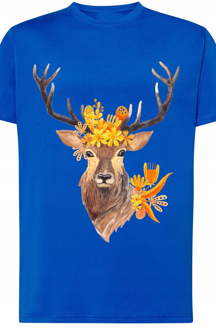 

T-shirt Męski Piękny Jeleń Modny Nadruk Rozm.L