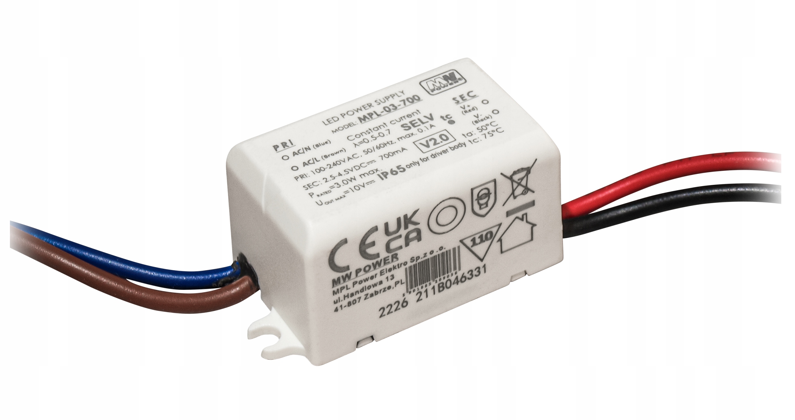 Driver LED Zasilacz Prądowy 700mA 3W 2.5-4.5V Transformator Stałoprądowy