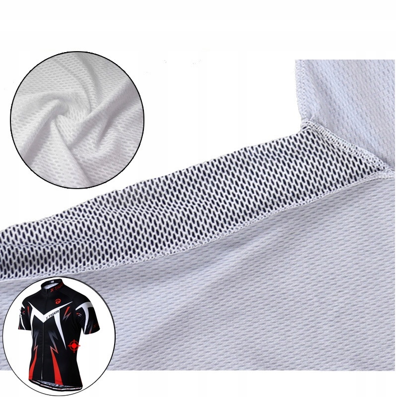 KOSZULKA ROWEROWA KOLARSKA MĘSKA Z KRÓTKIM RĘKAWEM PRZEWIEWNA X-TIGER 4XL Kolor wielokolorowy