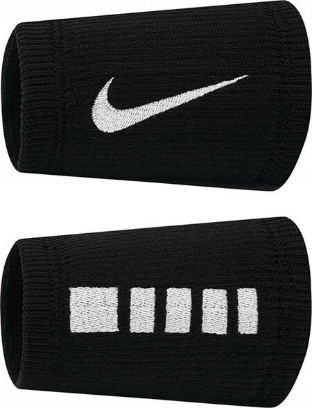 Frotky Na Zápěstí Nike Elite Doublewide Wristbans 2 Ks Černobílé N1