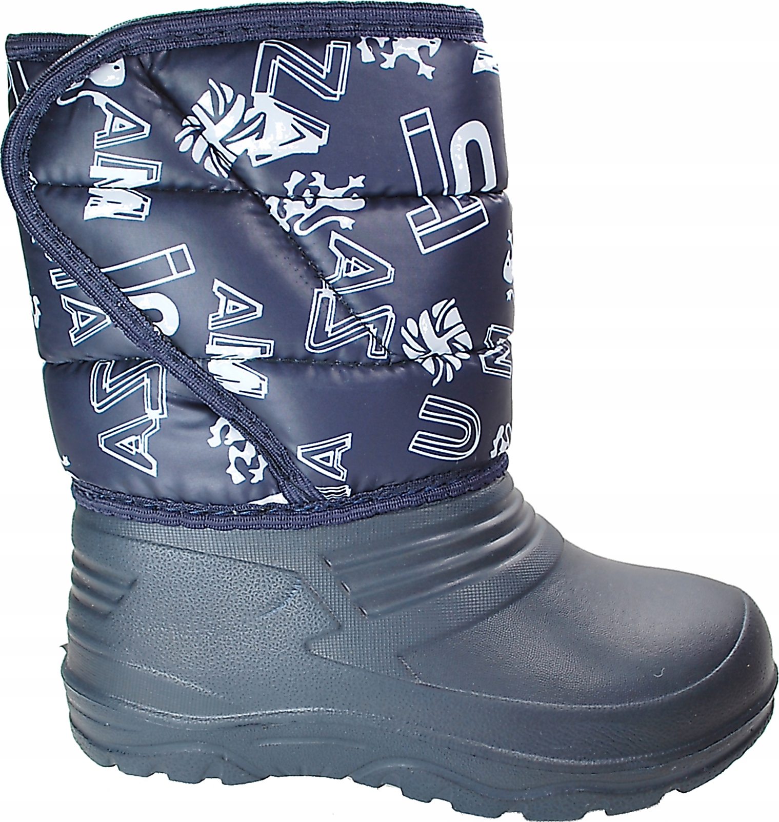 GRANATOWE ciepłe, lekkie śniegowce na rzep r 30