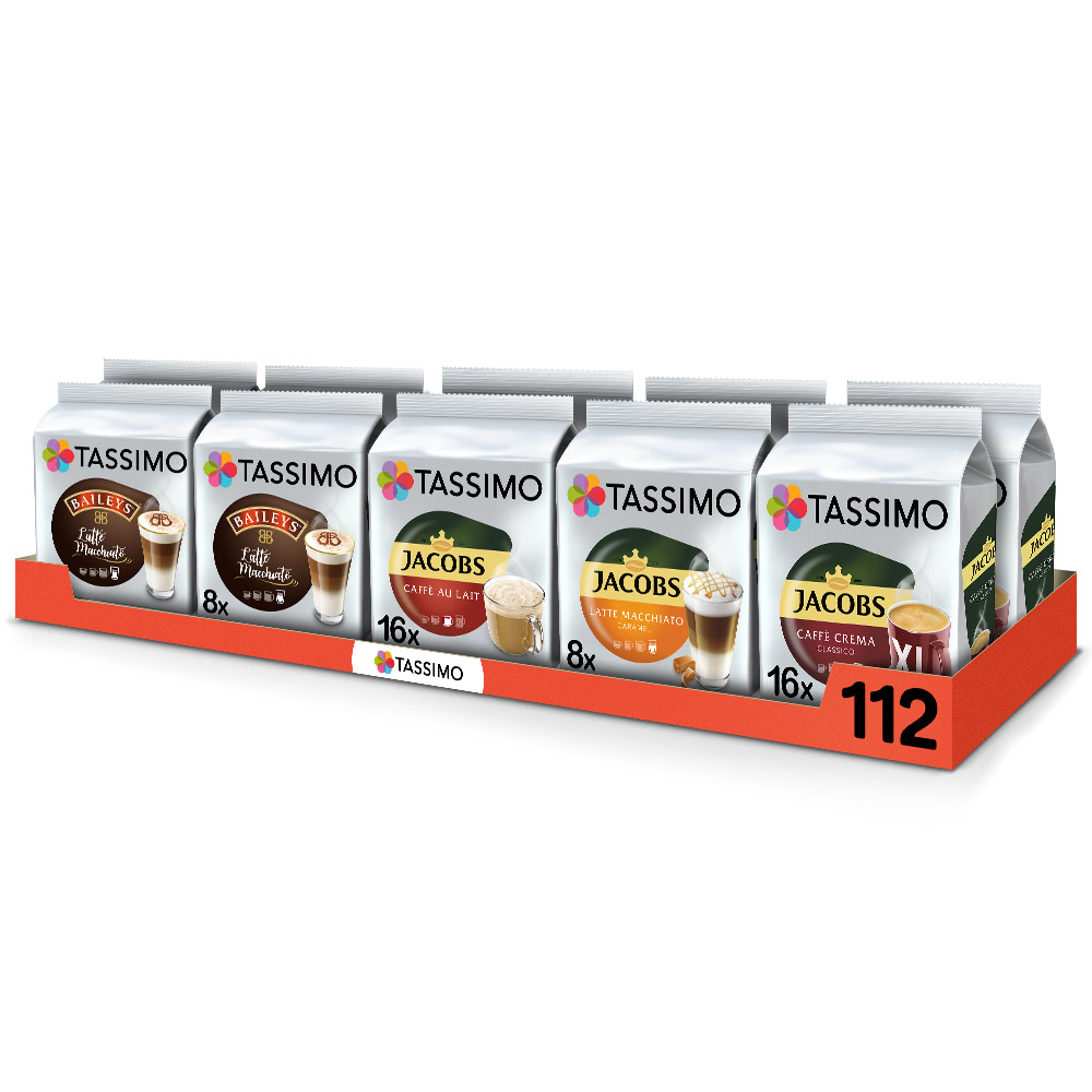 Kapsułki Tassimo Jacobs i Baileys, 10+2 gratis! 112 sztuk