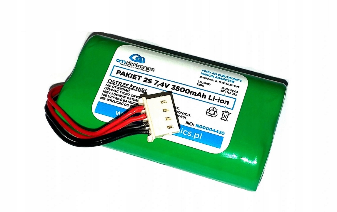 

Akumulator 2s1p do Elzab K10 7,4v 3500mAh Smasung