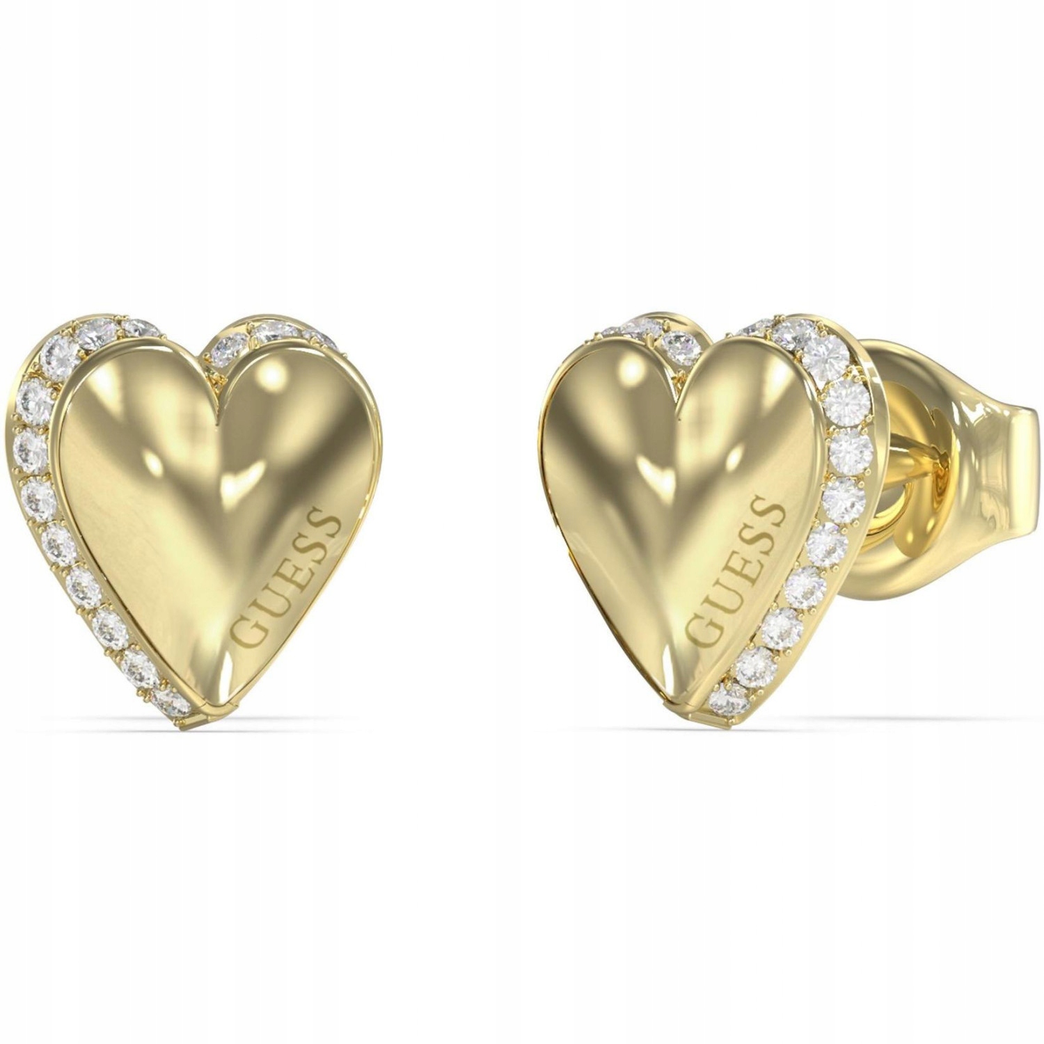 Náušnice zlaté Guess zirkon srdce