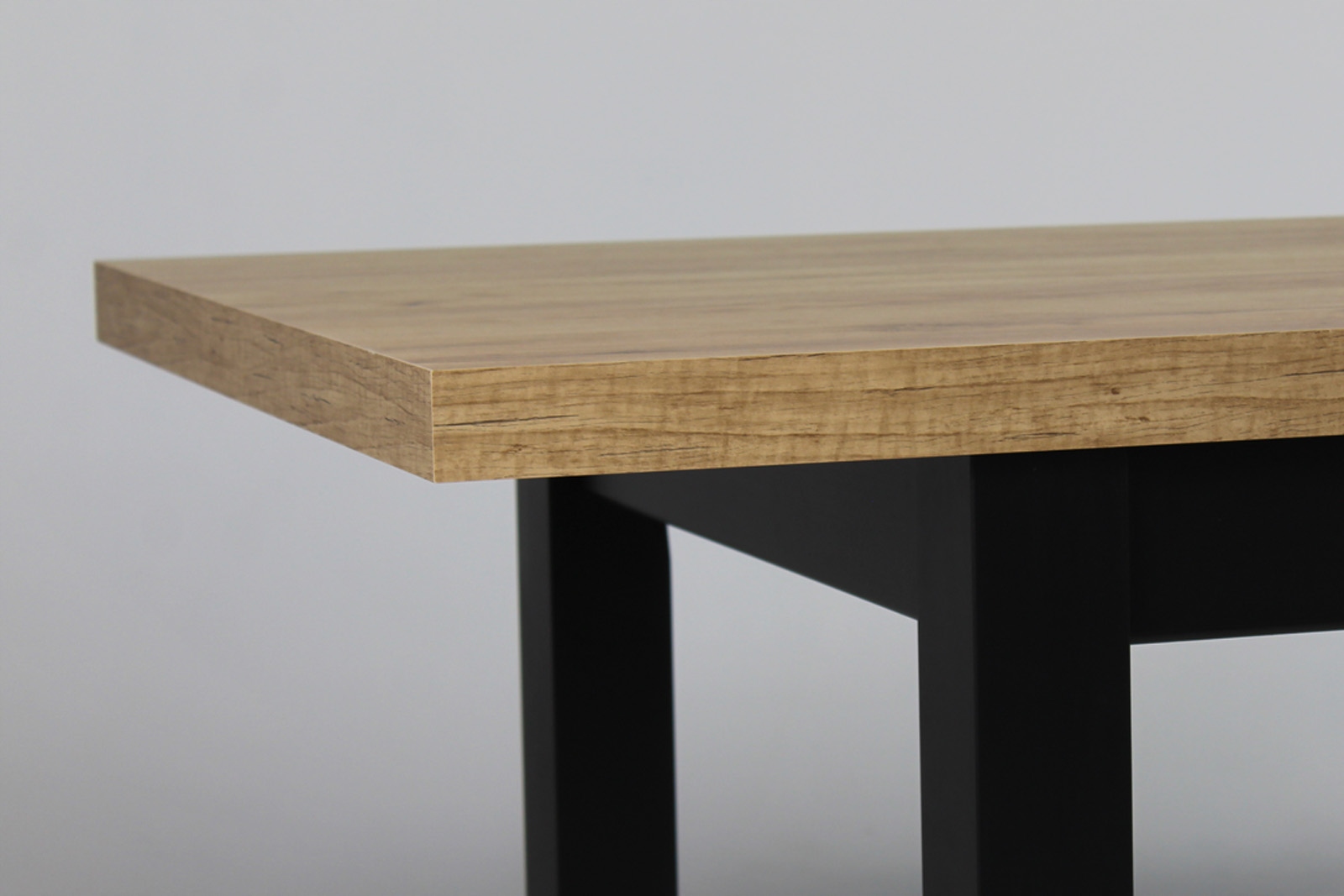 DUŻY STÓŁ 100x200 rozkładany do 3m CZARNY/DĄB Materiał blatu płyta laminowana