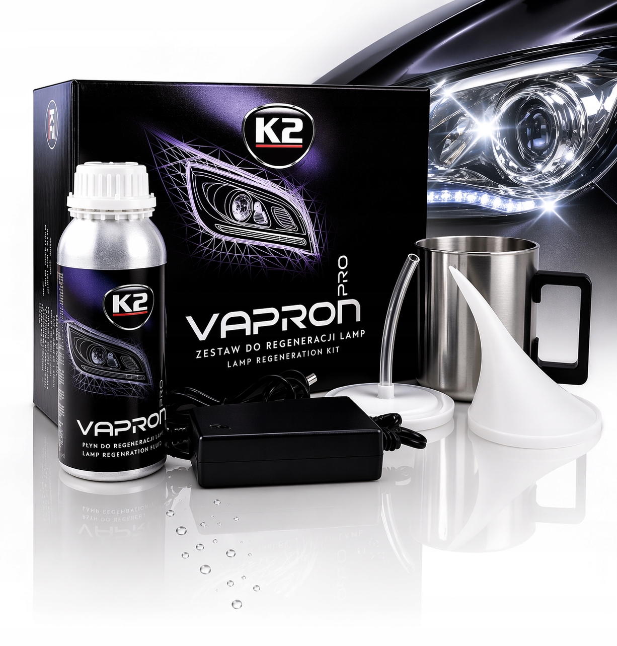 Sada pro leštění a regeneraci světlometů konvicových lamp K2 Vapron