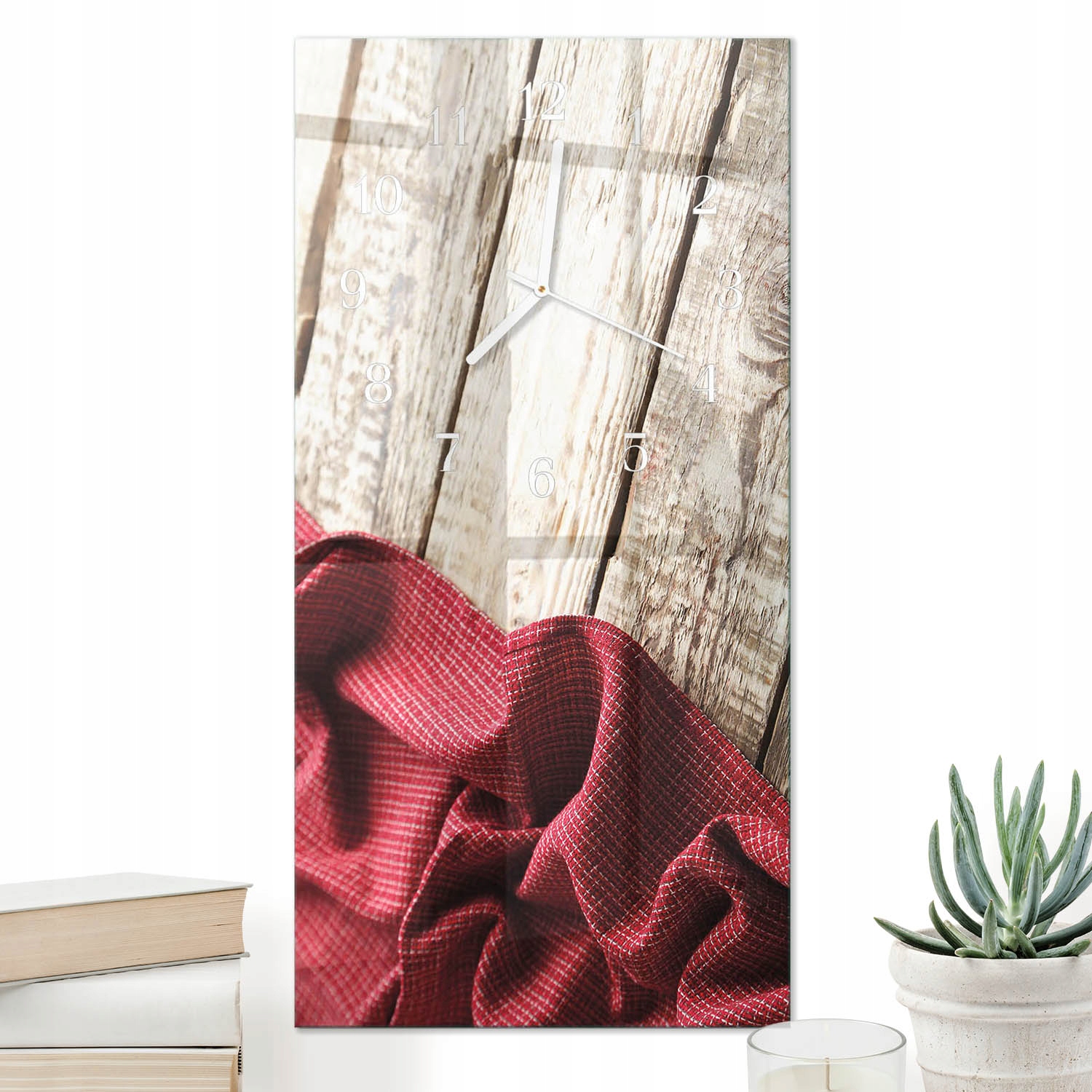 Dekorativní vertikální hodiny 30x60 cm Skleněný Tichý mechanismus na zeď Tabulka