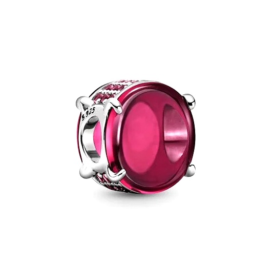 

Charms Kryształowy Różowy Owal do Pandora Srebro