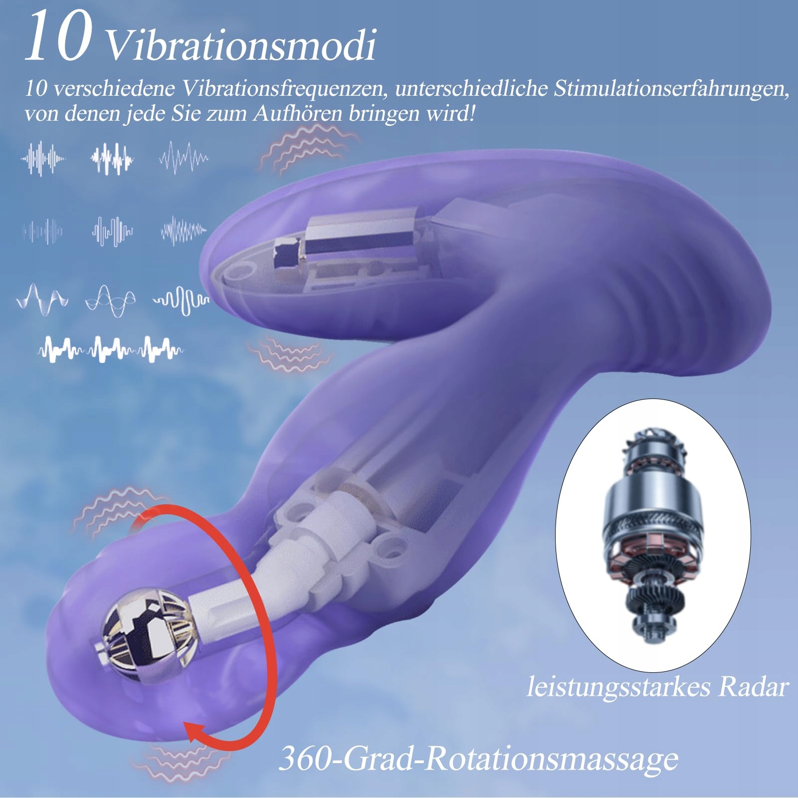 BDSMYEE Wibrator Analny Z Pilotem 10 Trybów Obrót 360° Dla Mężczyzn — miniatura 4