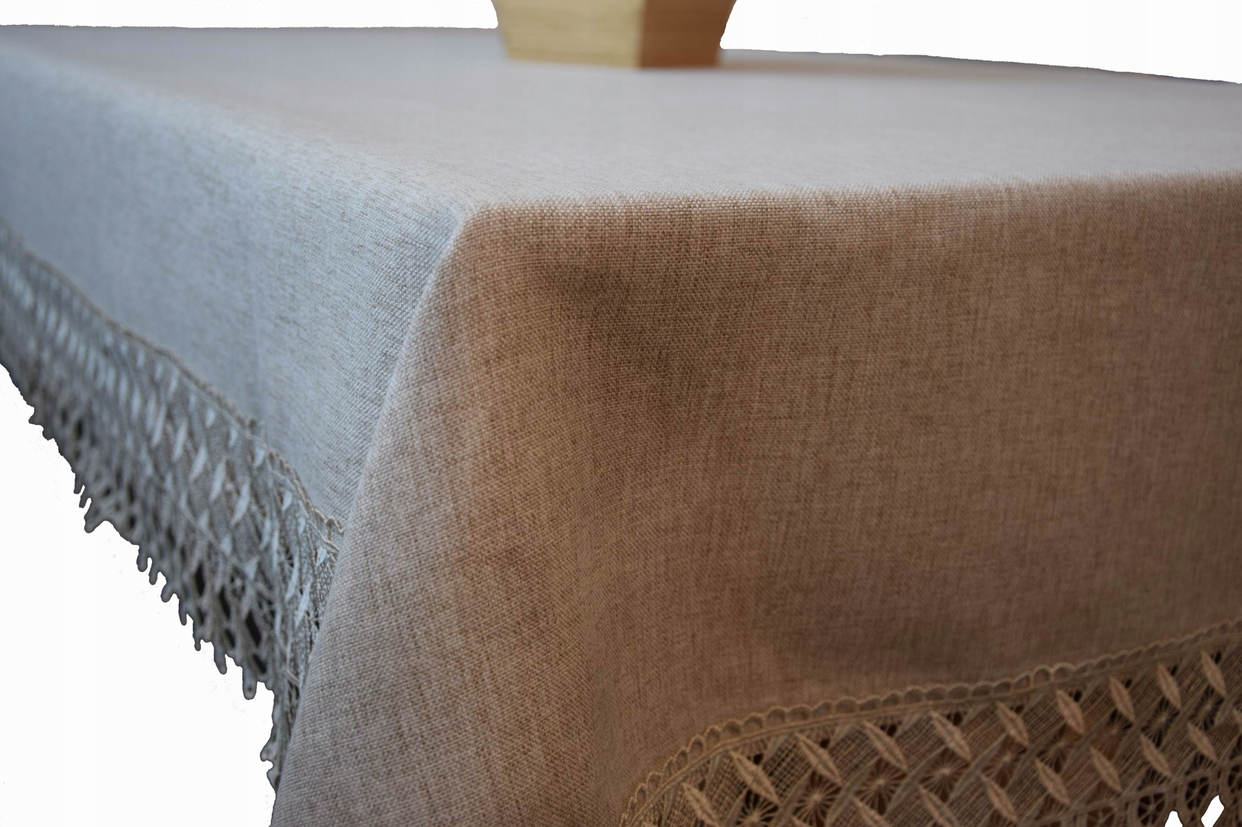 

Obrus Z Szeroką Gipiurą 110/160 Imitacja Lnu