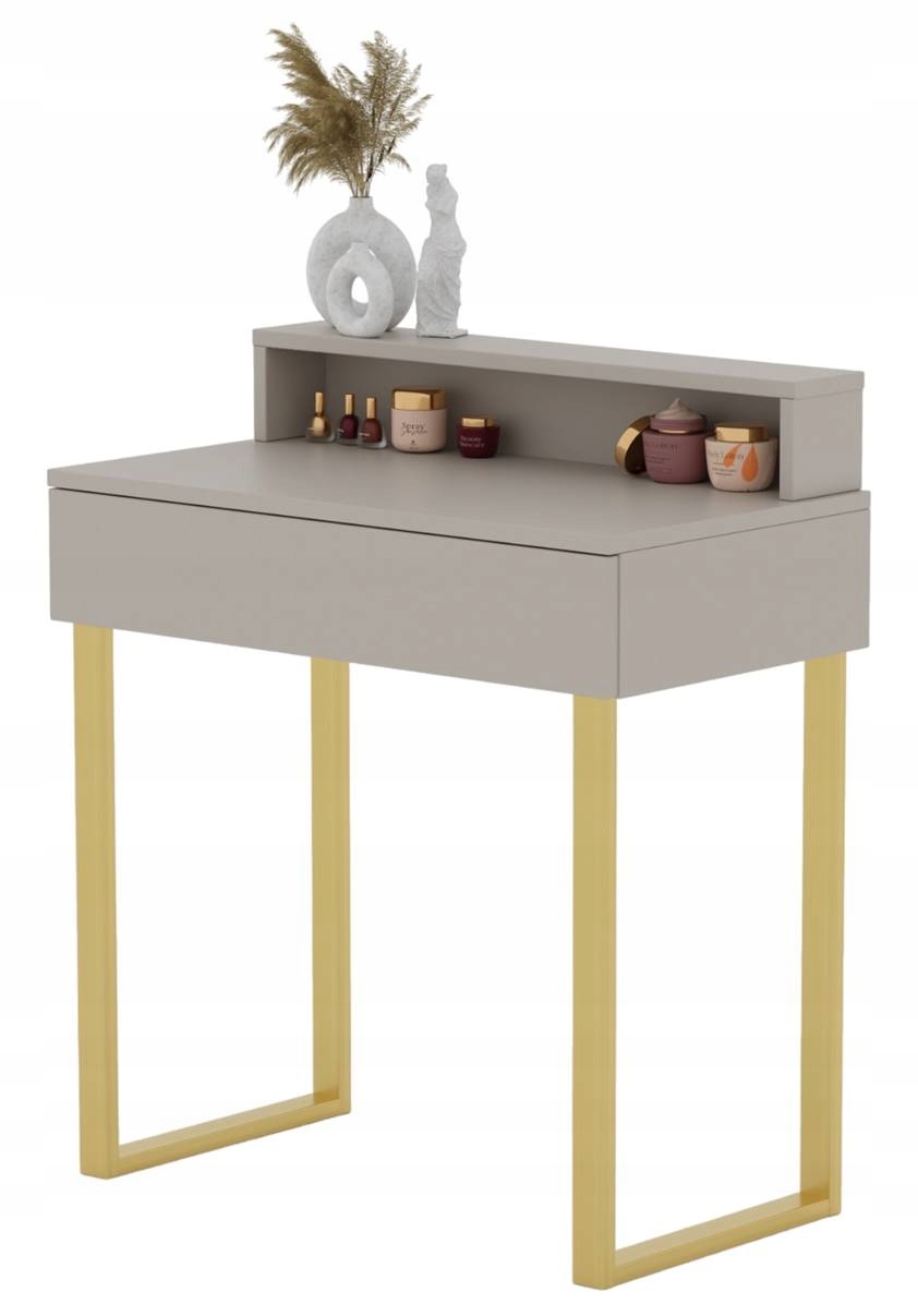 Toaletná Konzola Lena Plus Kašmír 75 CM Zlaté Nohy Z Kovu