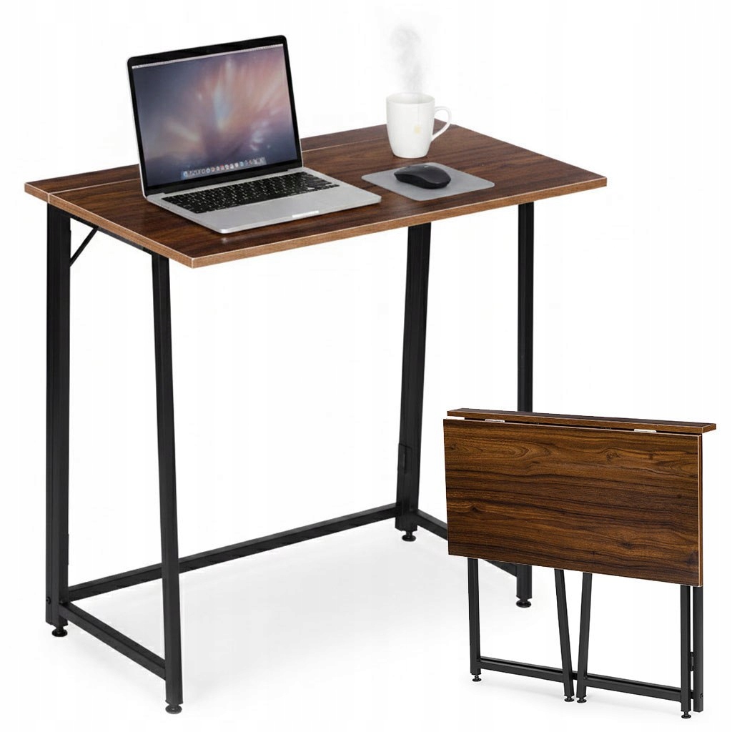 Biurko komputerowe składane 80x45 cm stolik pod laptopa loft ModernHome