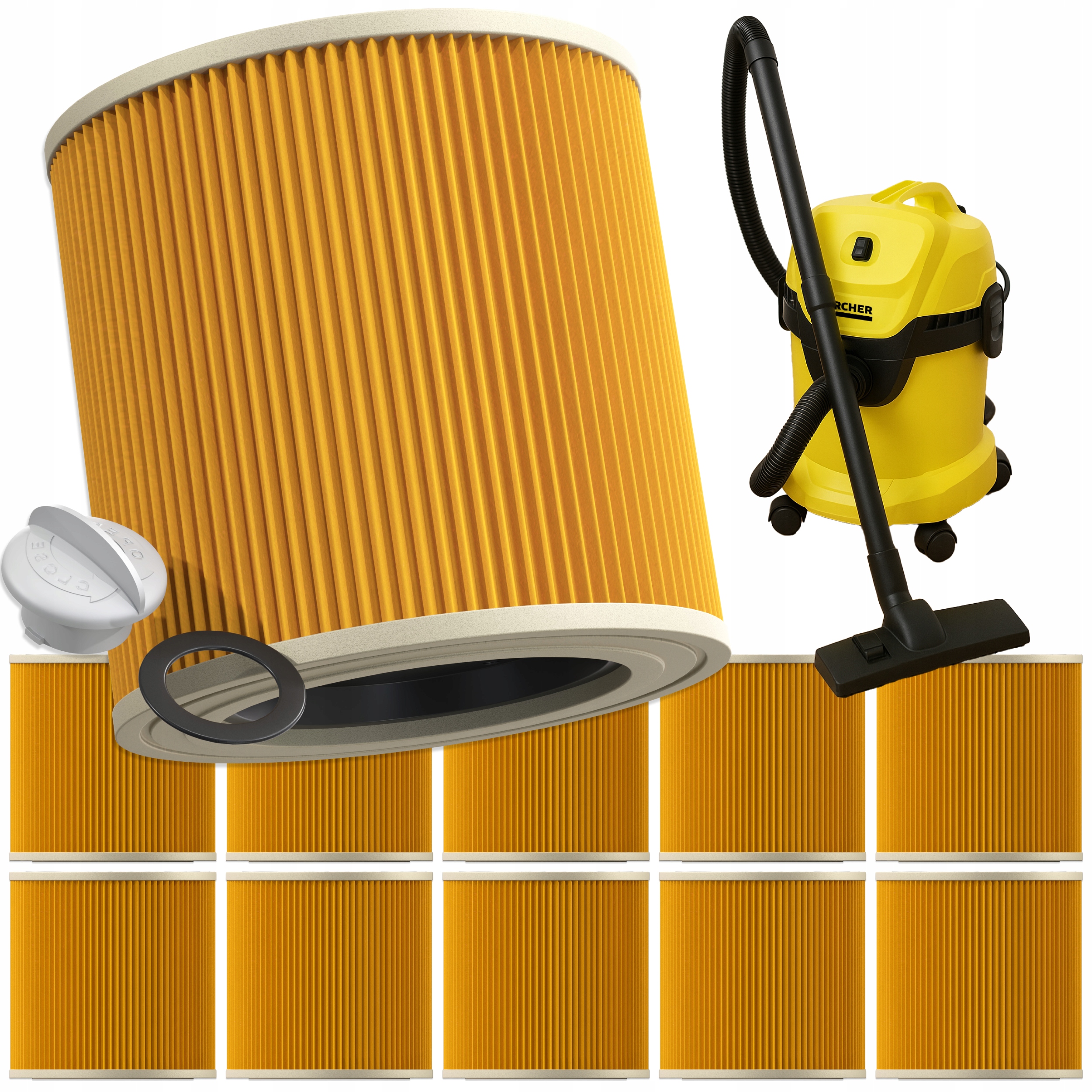 Sada 10 Ks filtrů pro vysavač Karcher Kfi 3310, univerzální náhrada