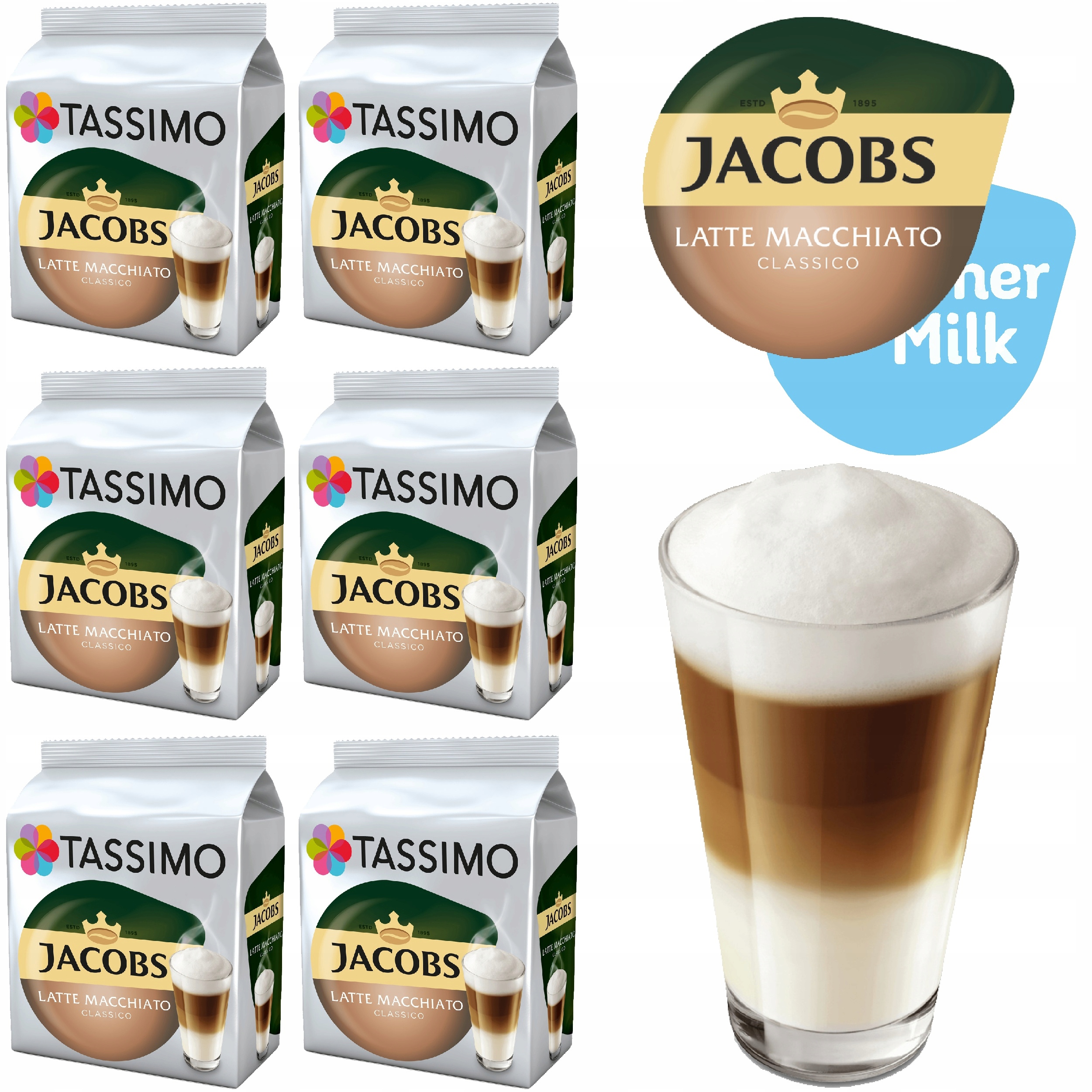 Levně Kapsle Tassimo Jacobs Latte Macchiato Classico 6 x 8
