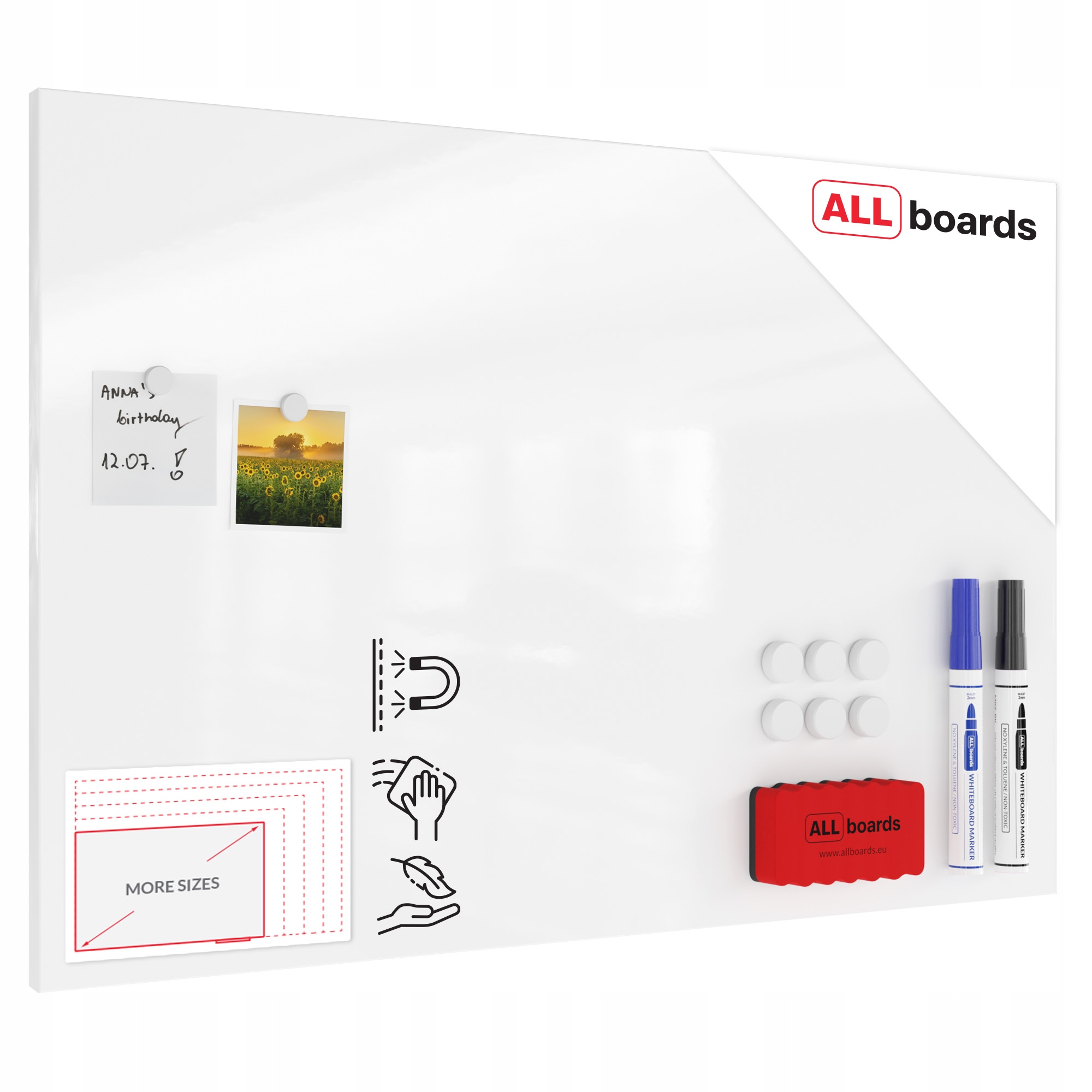 Tablica magnetyczna MetalBoards 90x60cm Biała na magnesy