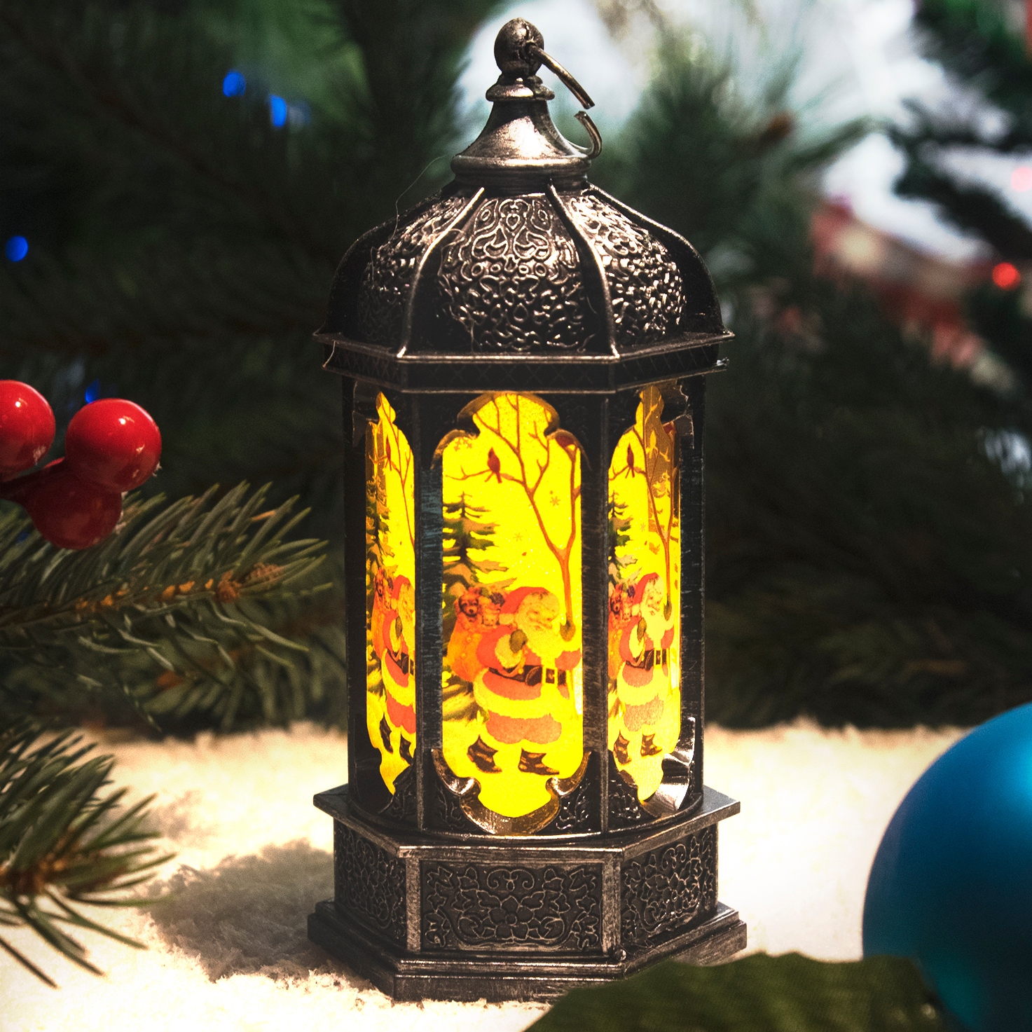 ŚWIĄTECZNA LATARENKA DEKORACJA LAMPION LED ŚWIĘTA Marka Decortrend