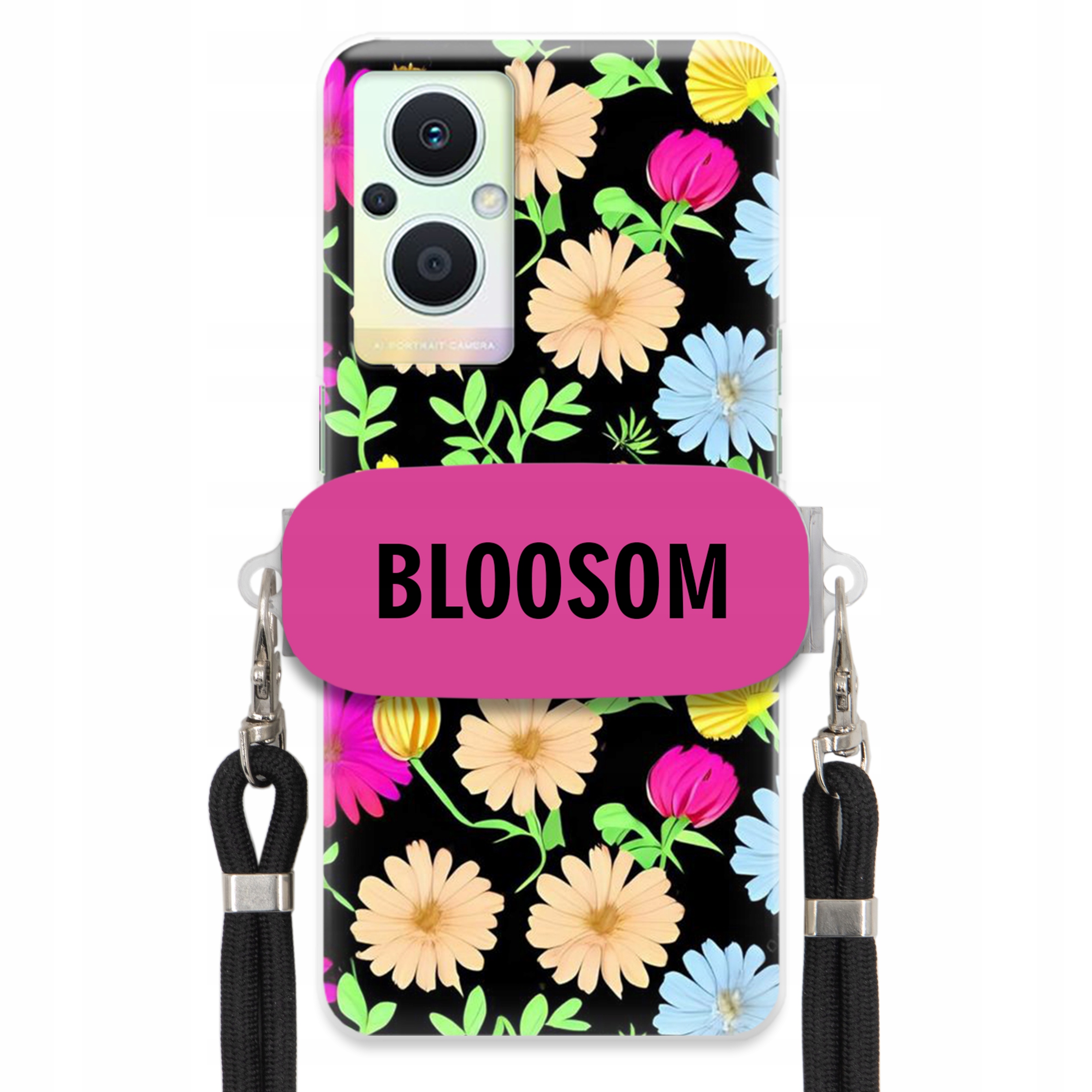 Pouzdro Držák Crossbody pro Oppo Reno 8 Lite Kryt Květiny Bloosom Flower