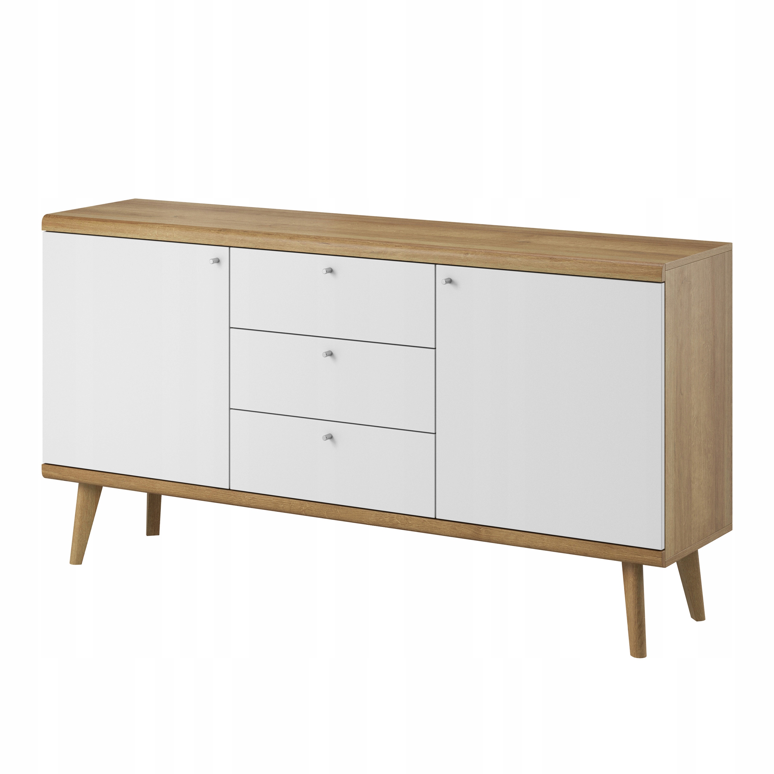 Komoda Primario 160 cm do obývacího pokoje Ložnice 3 zásuvky 2 Dvířka Dub