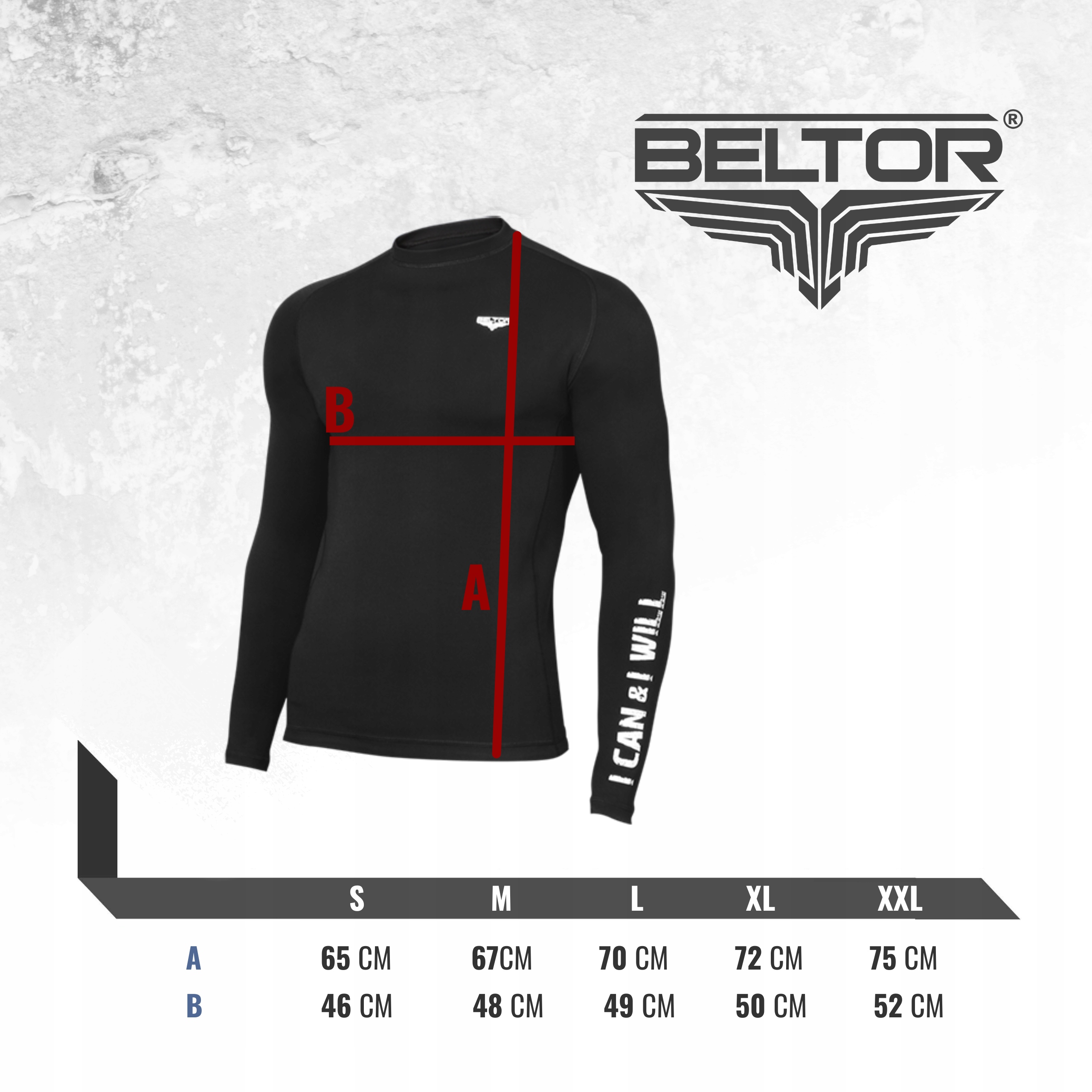 BELTOR BW RASHGUARD MĘSKI LONG SLEEVE ROZMIAR XL KOSZULKA DŁUGI RĘKAW Cechy dodatkowe płaskie szwy