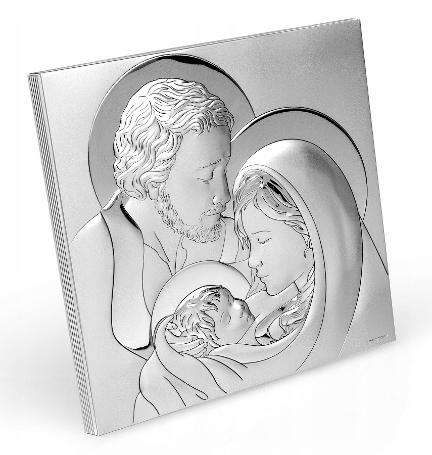 Stříbrný obrázek Svatá rodina Gravírování Bonus! 6664/2