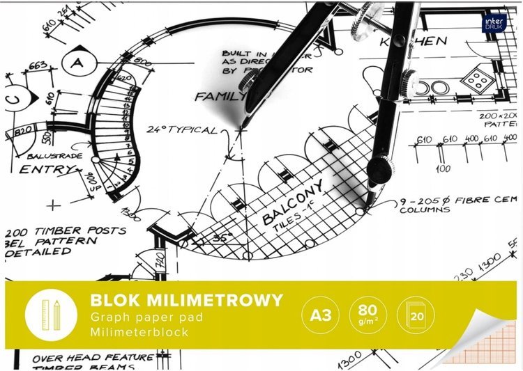 

Blok Milimetrowy A3 20 Kartek Interdruk