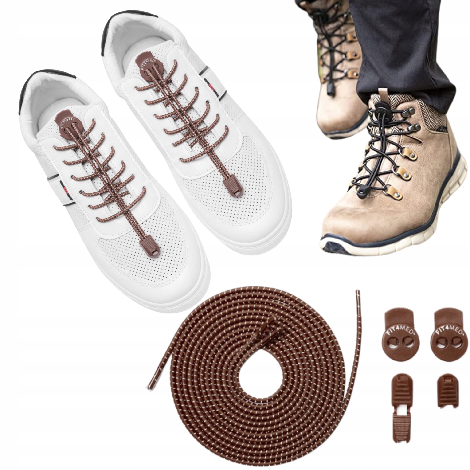 SZNUROWADŁA SZNURÓWKI DO BUTÓW BEZ WIĄZANIA FIT4MED SAMOZACISKOWE DZIECKA Model sznurówki odblaskowe