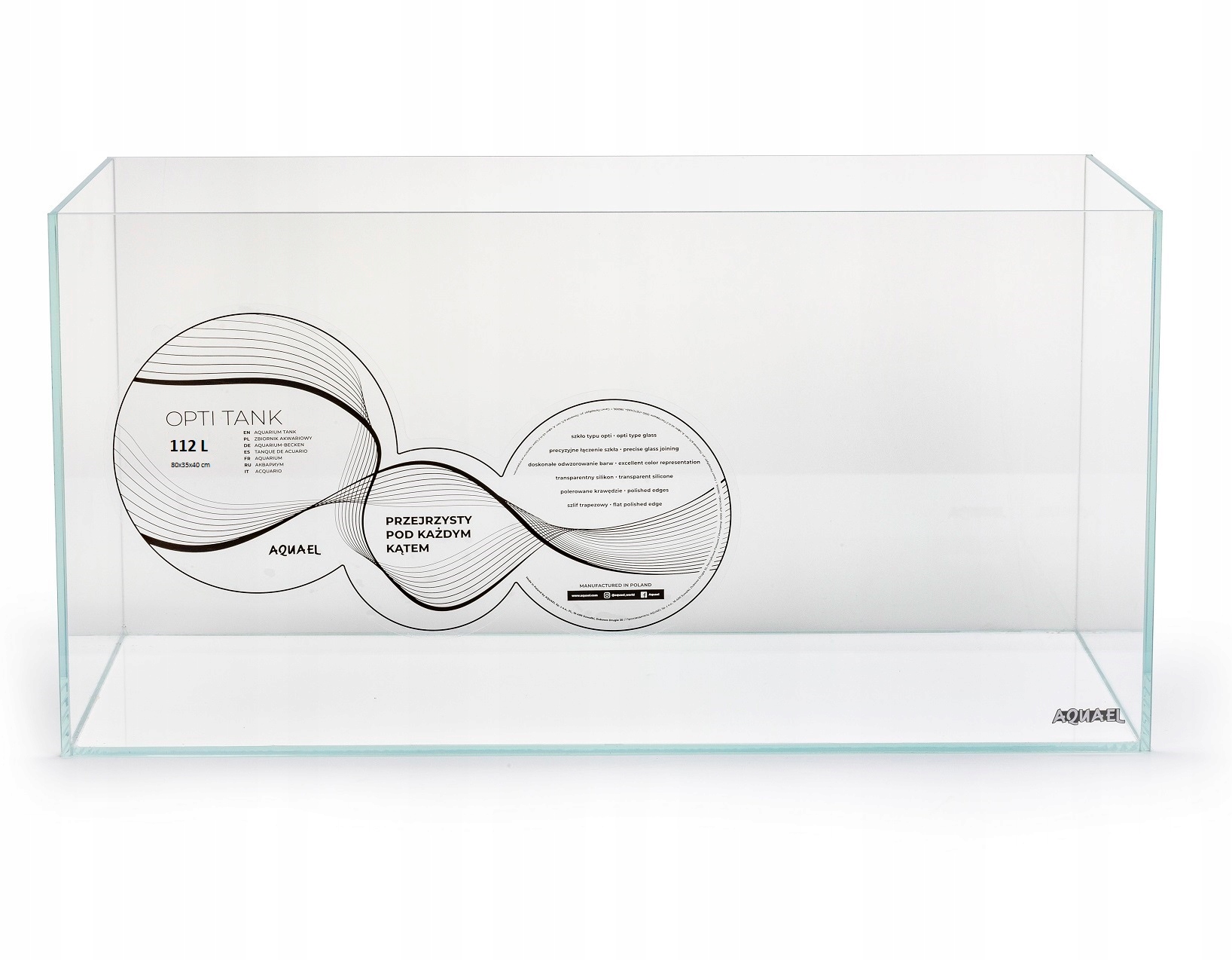 

Aquael Opti Tank 80 Akwarium Szkło Optiwhite 112l