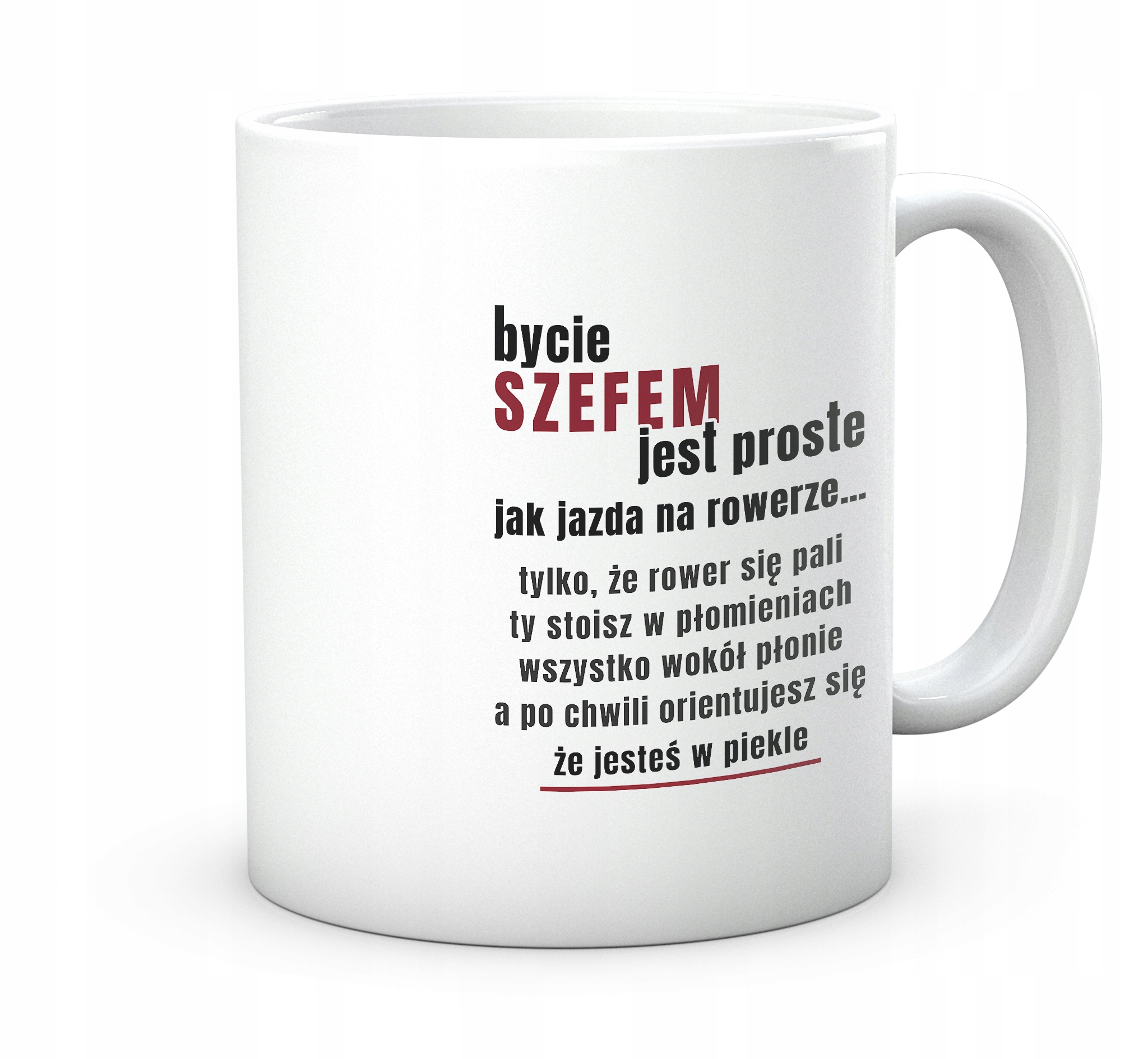 

dla Szefa Kubek. Napis Proste Życie Szefa