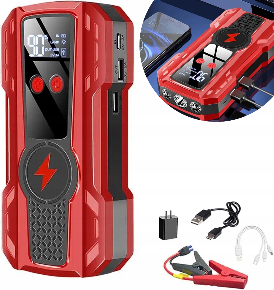 Startovací Sada Jump Starter Power Bank Startování Auta Nová
