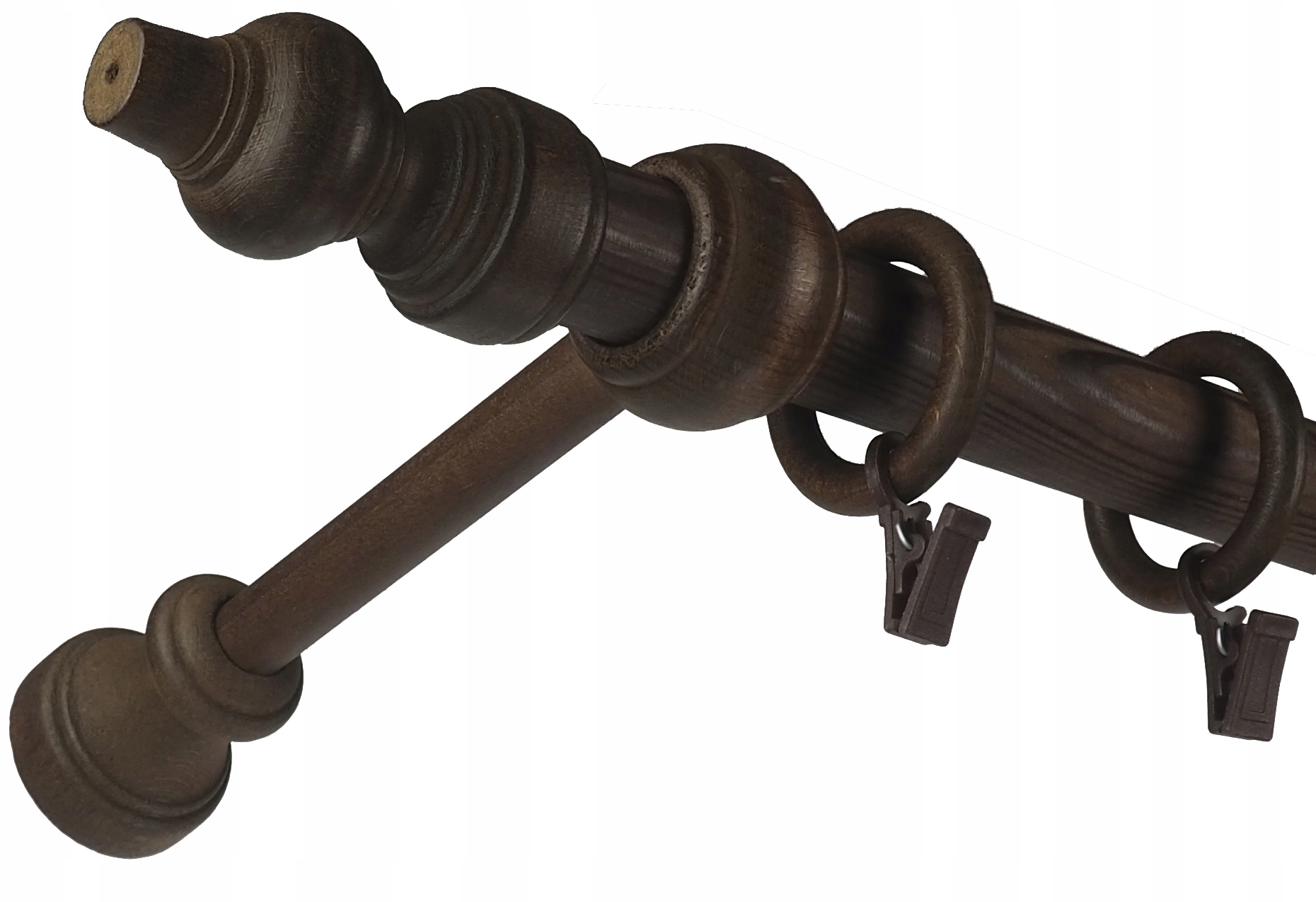 Karnisz drewniany fi 28 2,5 m pojedynczy 250 cm Waga produktu z opakowaniem jednostkowym 2.07 kg