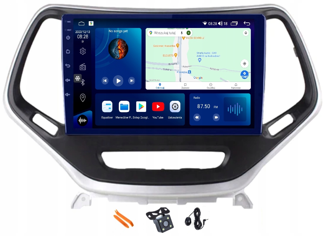 Rádio Android Navigácia VQ230 Qled Carplay Lte Jeep Cherokee 5 V Kl 14-19
