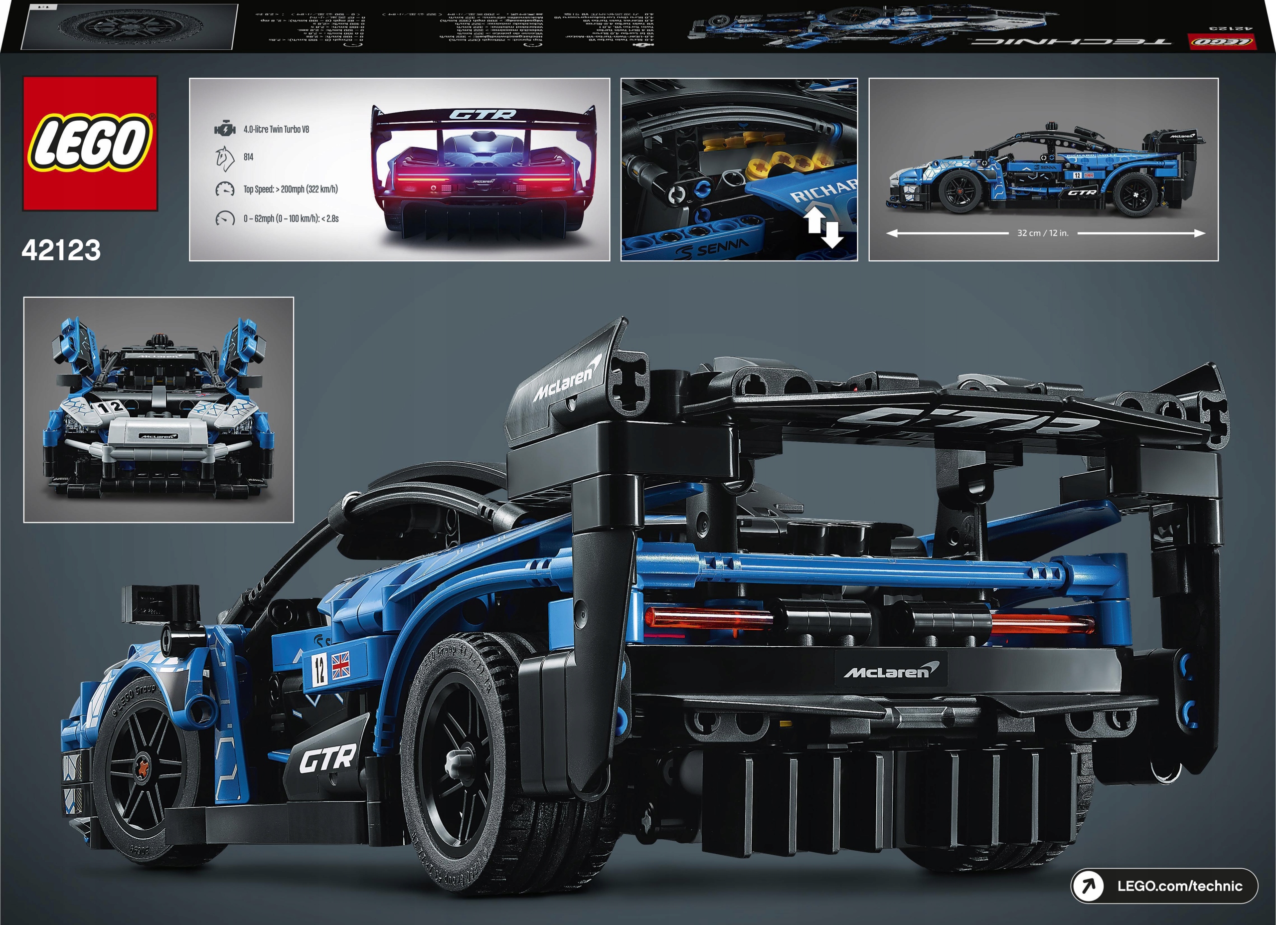 LEGO Technic McLaren Senna GTR 42123 + PREZENT Liczba elementów 830 szt.