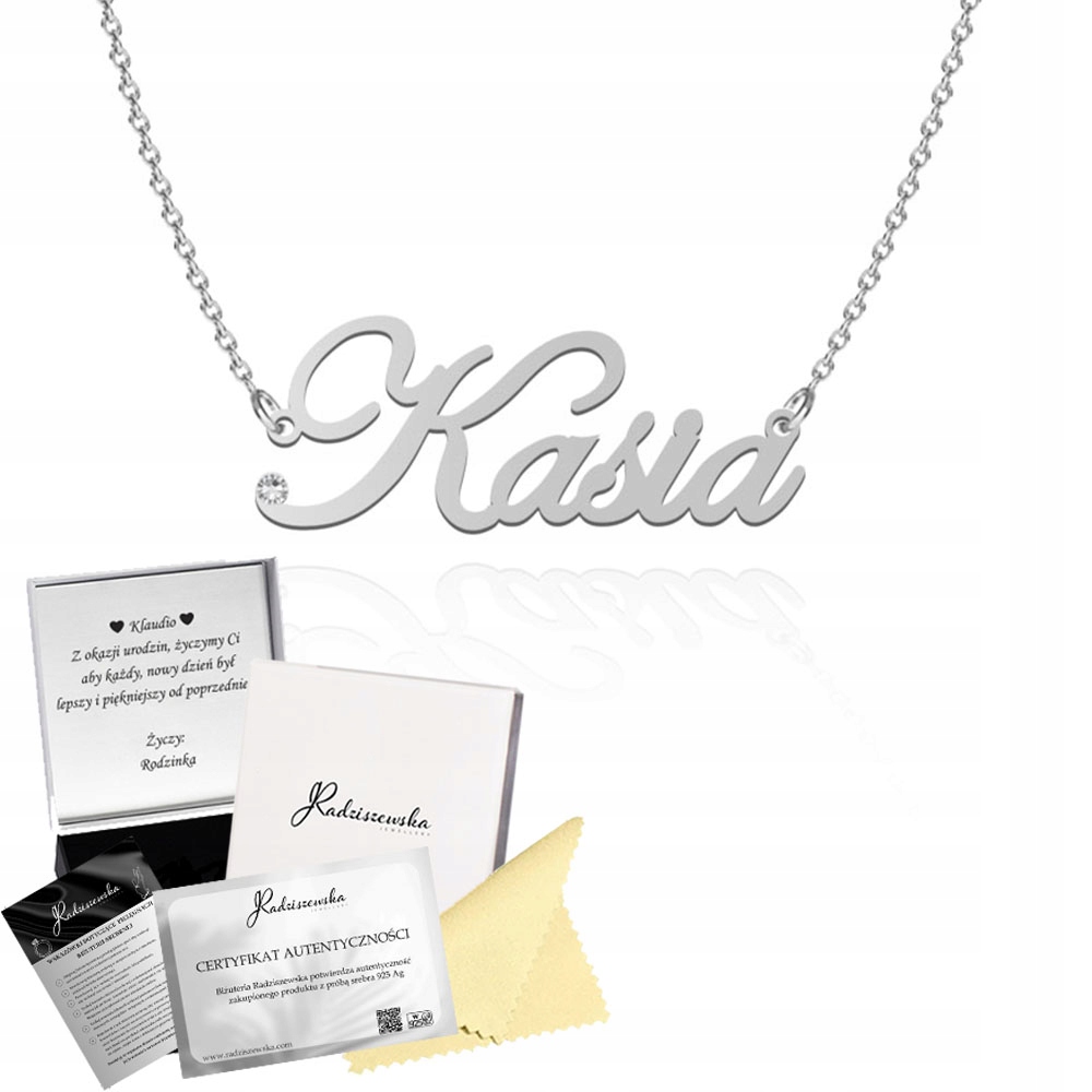 Stříbrný náhrdelník s jménem Kasia Řetízek Stříbro 925 Dárek Dedikace
