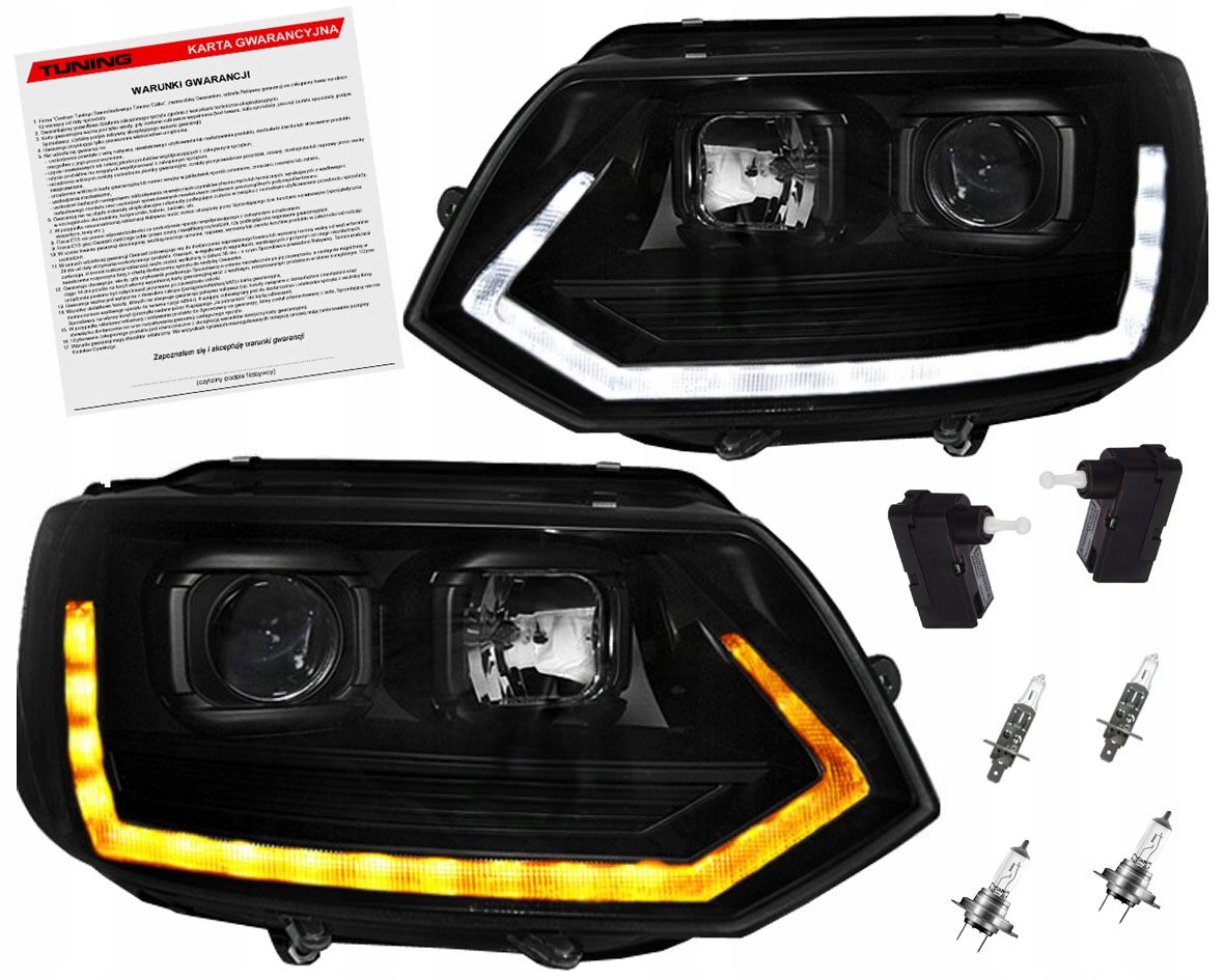 Vw T5.1 Transporter Multivan 09-15 Lampy přední světlomety Led Drl