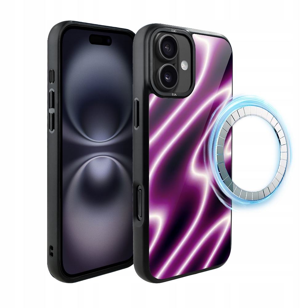 Pouzdro pro iPhone 16 Ibizu DropGuard Matt s MagSafe, neonová vlna