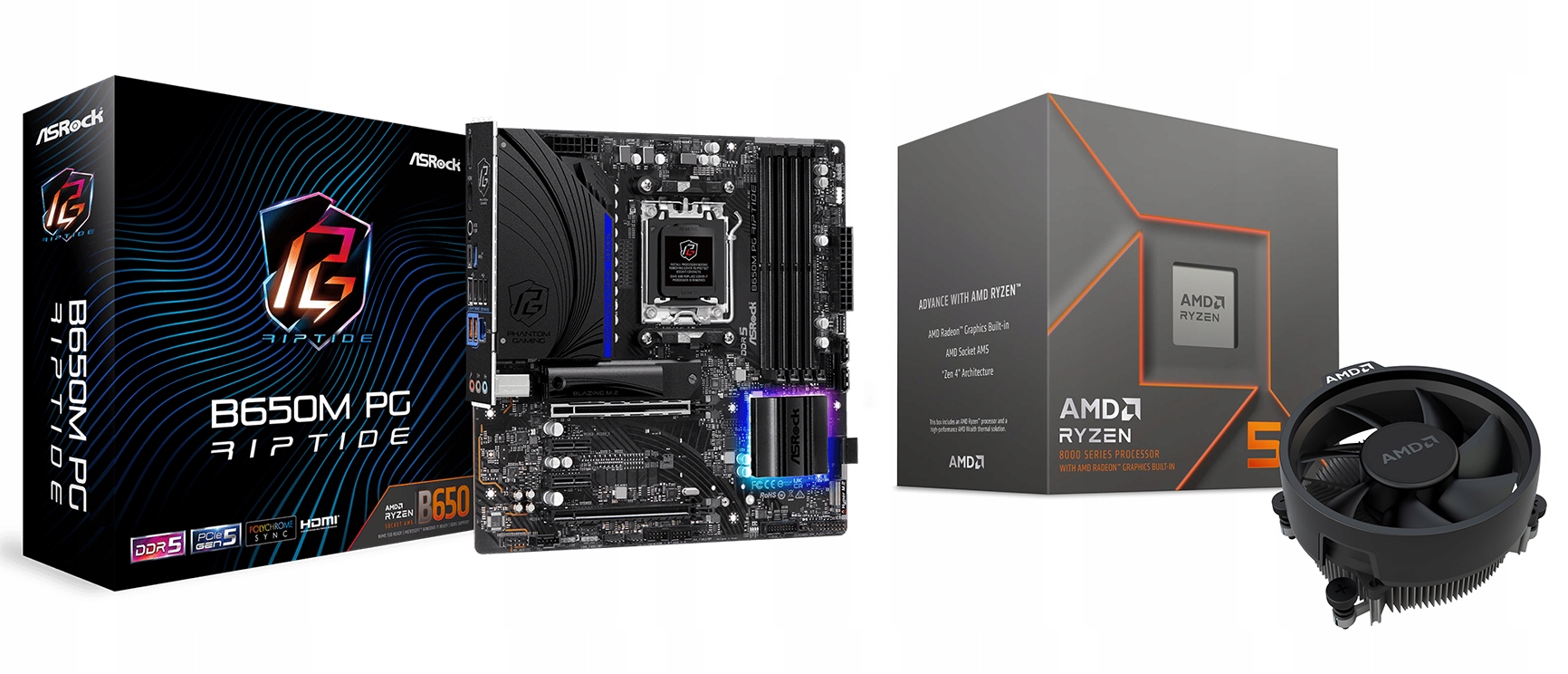 Zestaw Amd Ryzen 5 8500G ASRock B650M Pg Riptide