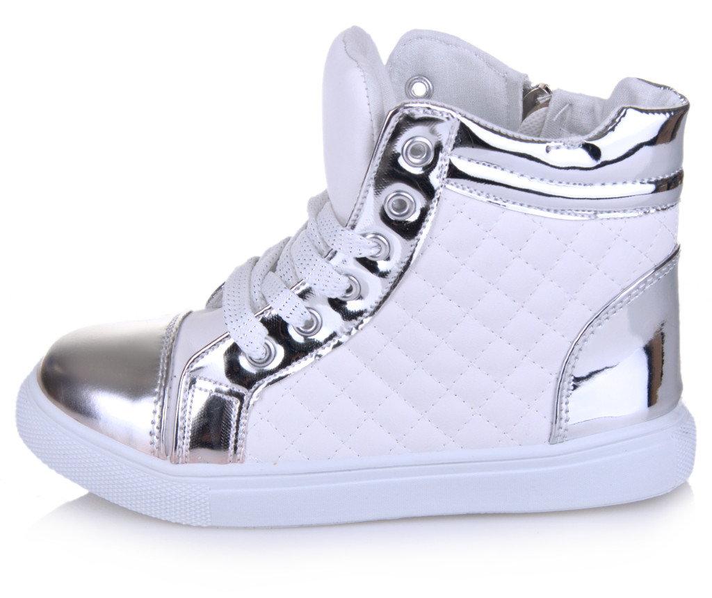 SREBRNE BOTKI WIOSENNE JESIENNE dziecięce PIKOWANE WYGODNE _31 - 19,5cm Marka Inna marka