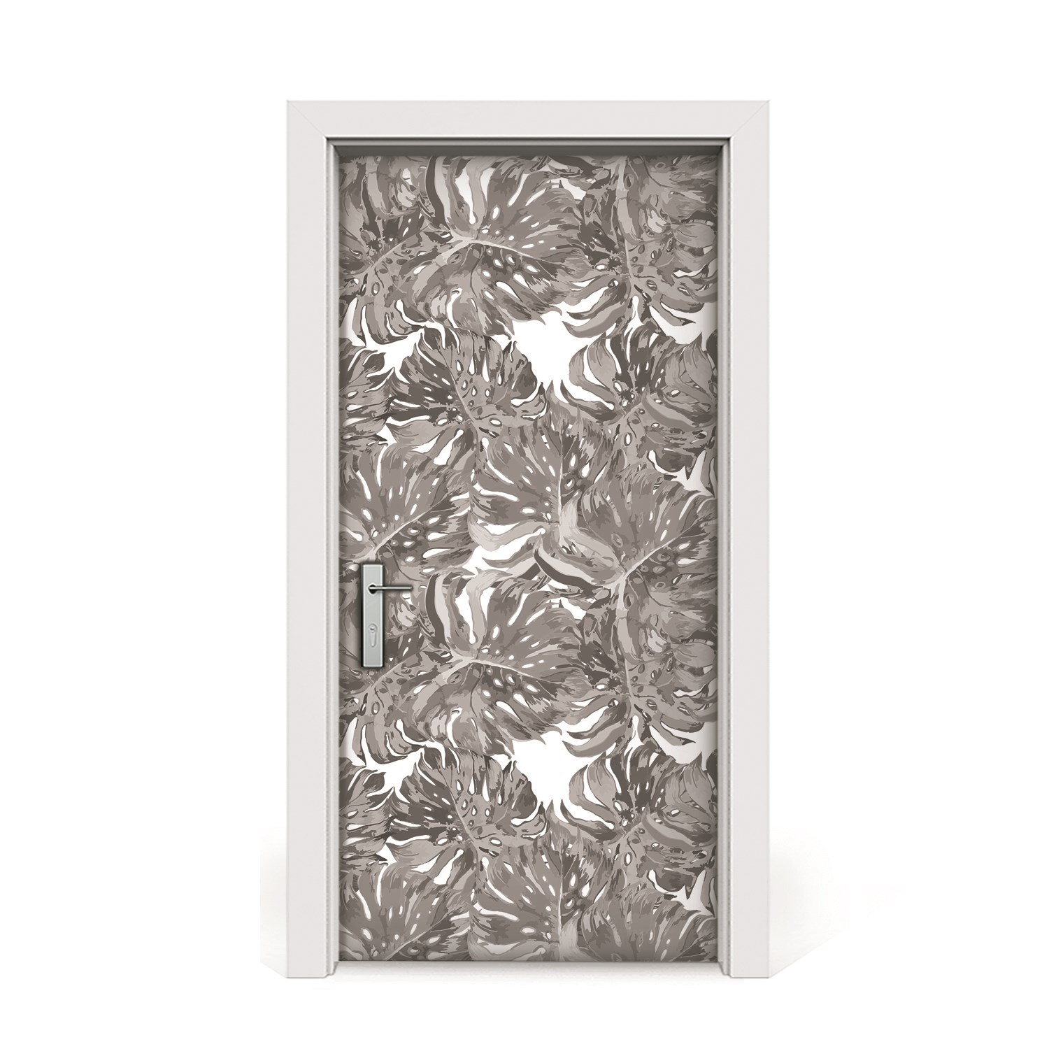 

Naklejka na drzwi okleina Szare liście 95x205